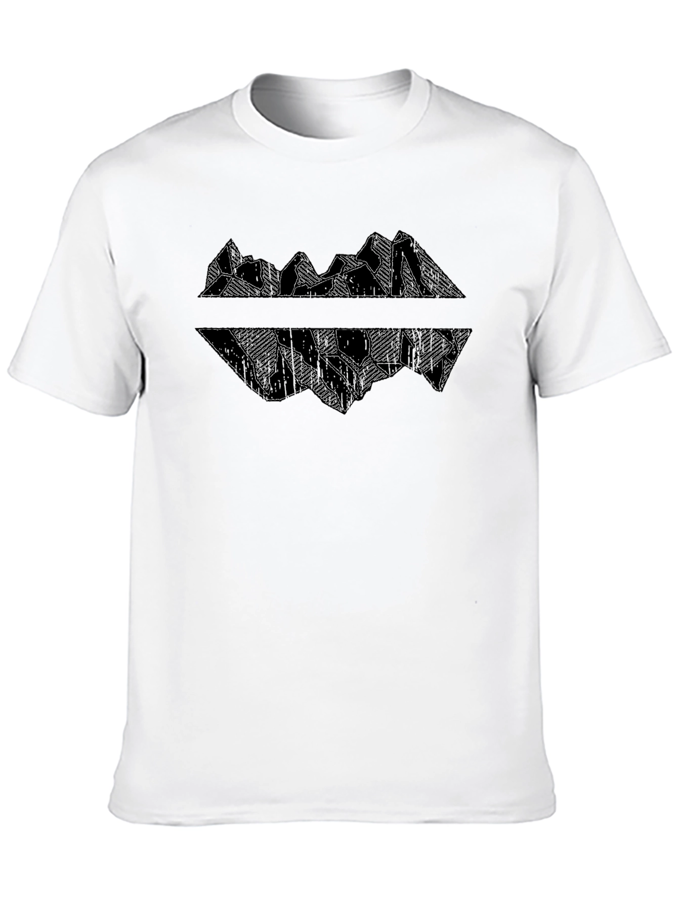 Mountain Reflection Graphic Black T-Shirt