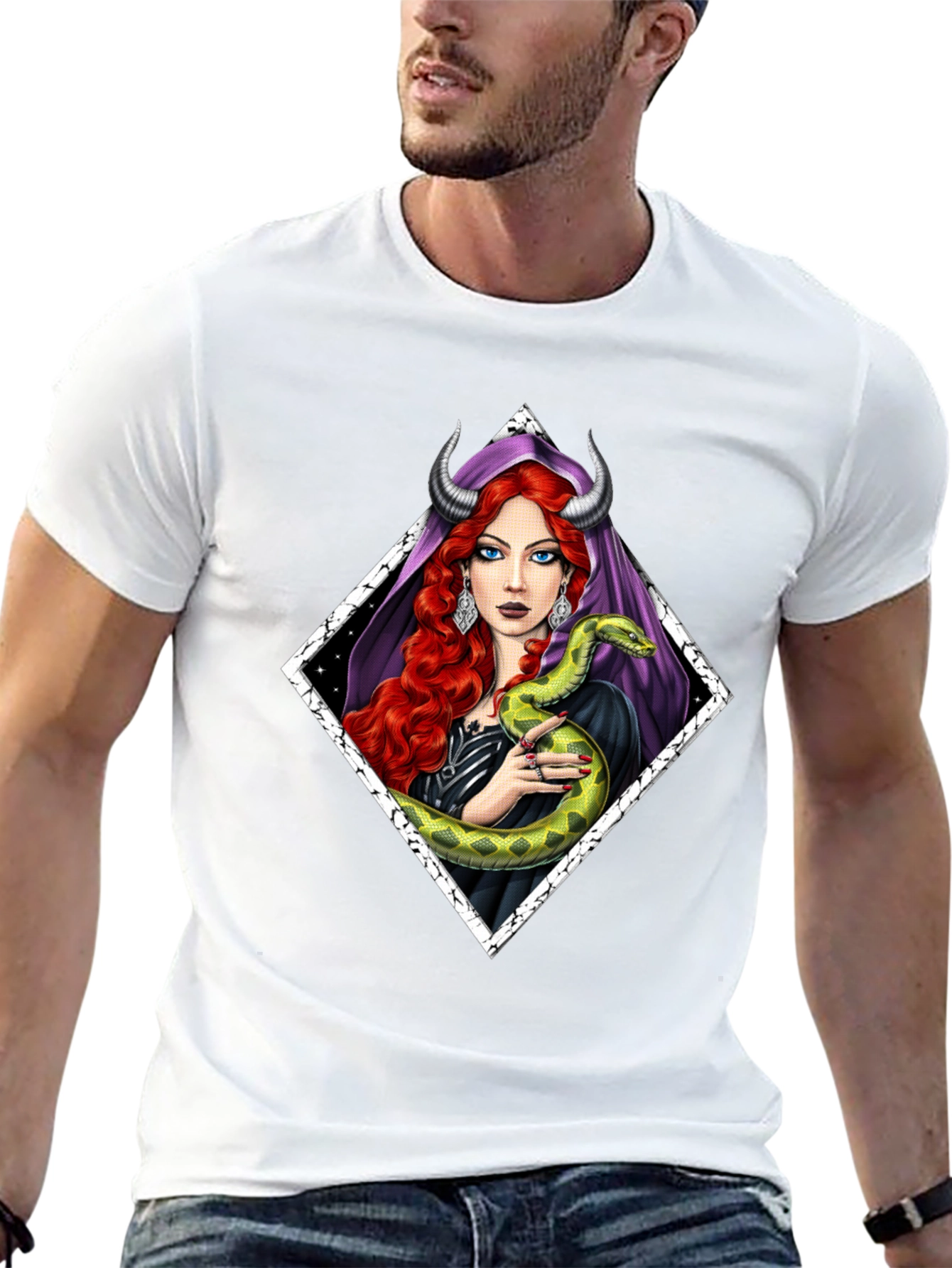 Serpent Witch T-Shirt - Gothic Fantasy Style