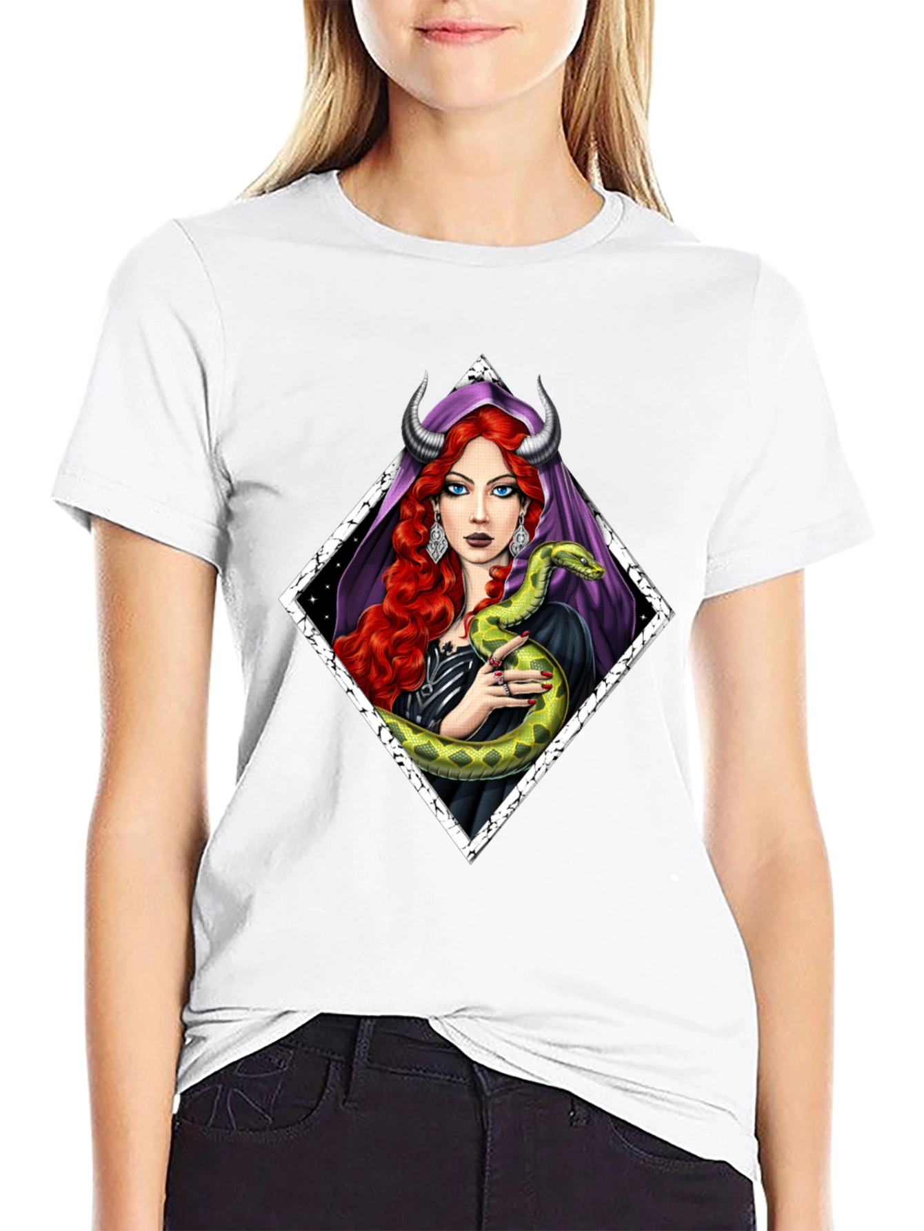 Serpent Witch T-Shirt - Gothic Fantasy Style