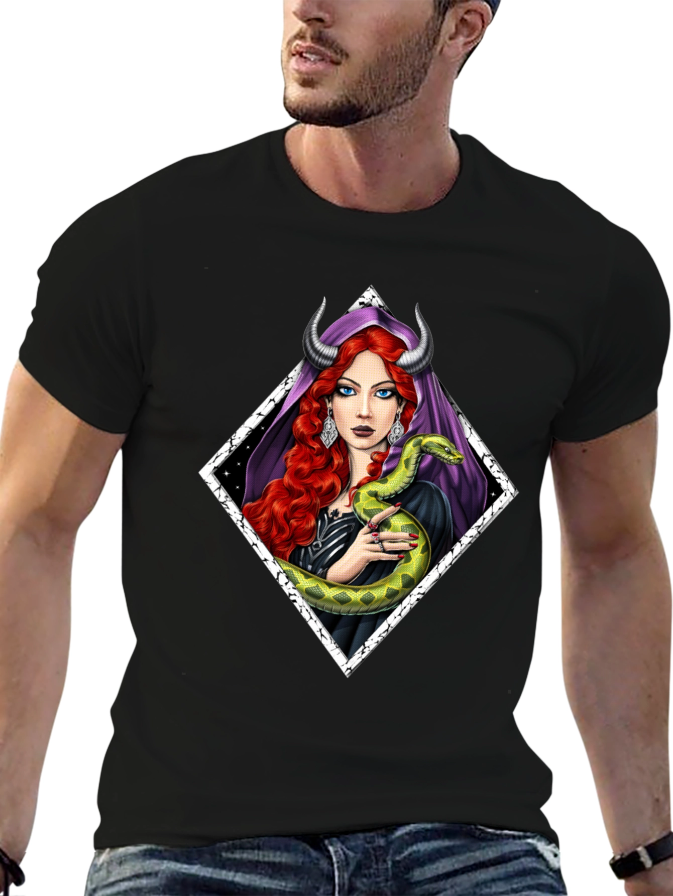 Serpent Witch T-Shirt - Gothic Fantasy Style