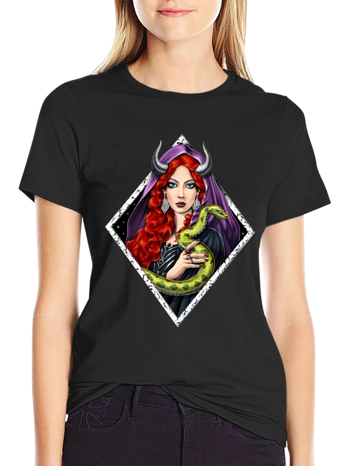 Serpent Witch T-Shirt - Gothic Fantasy Style