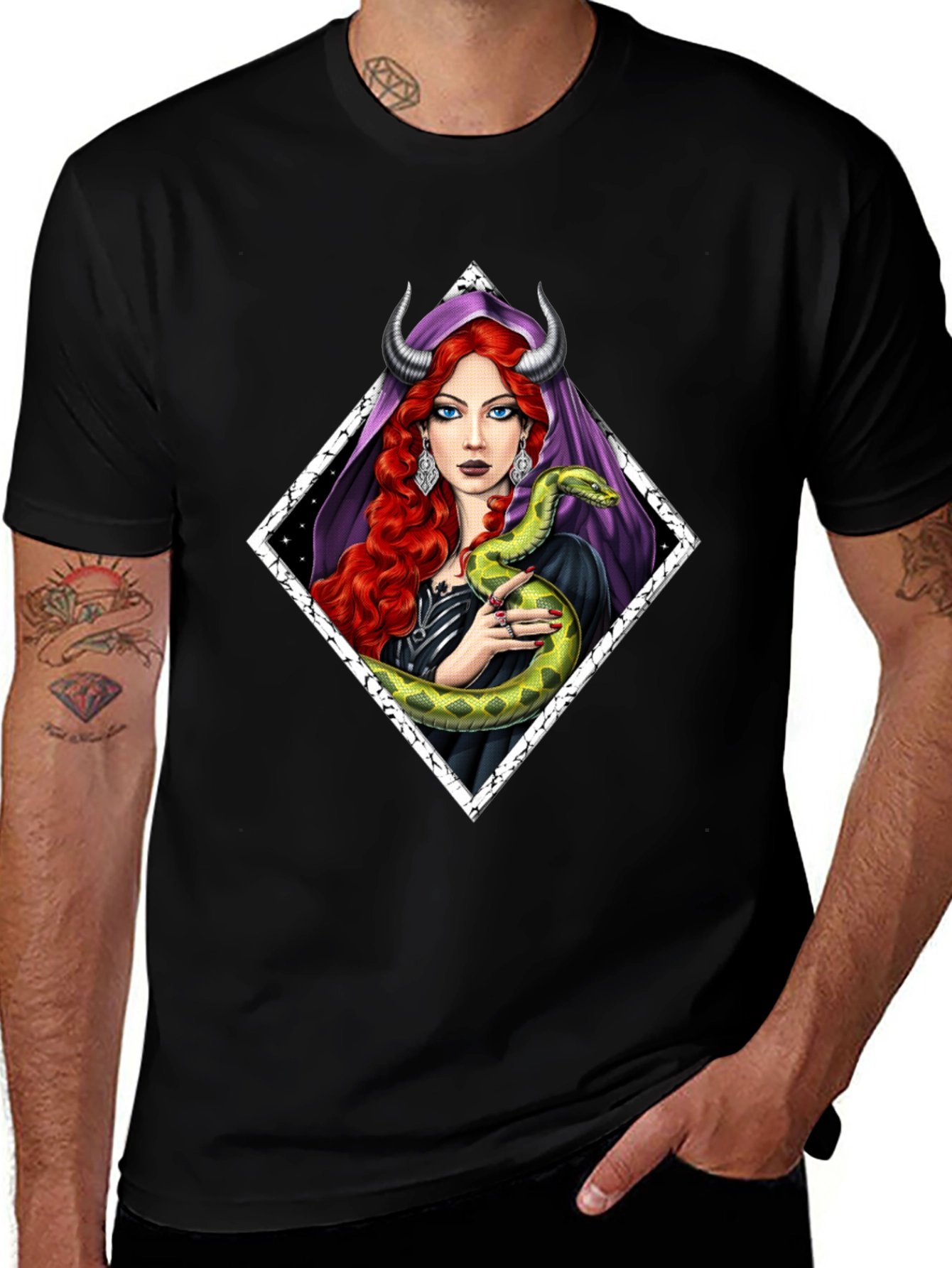Serpent Witch T-Shirt - Gothic Fantasy Style