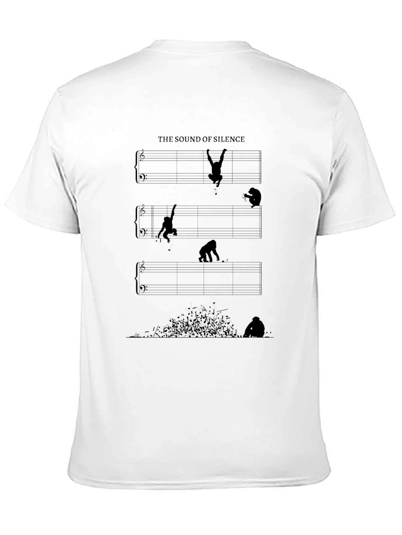 Sound of Silence Music Note Gorilla T-Shirt
