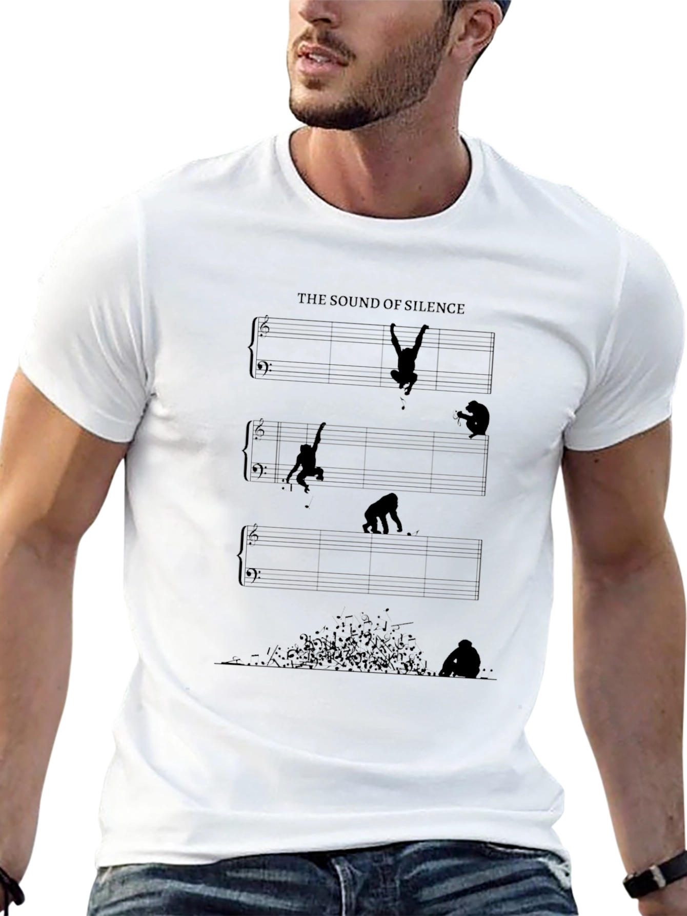 Sound of Silence Music Note Gorilla T-Shirt