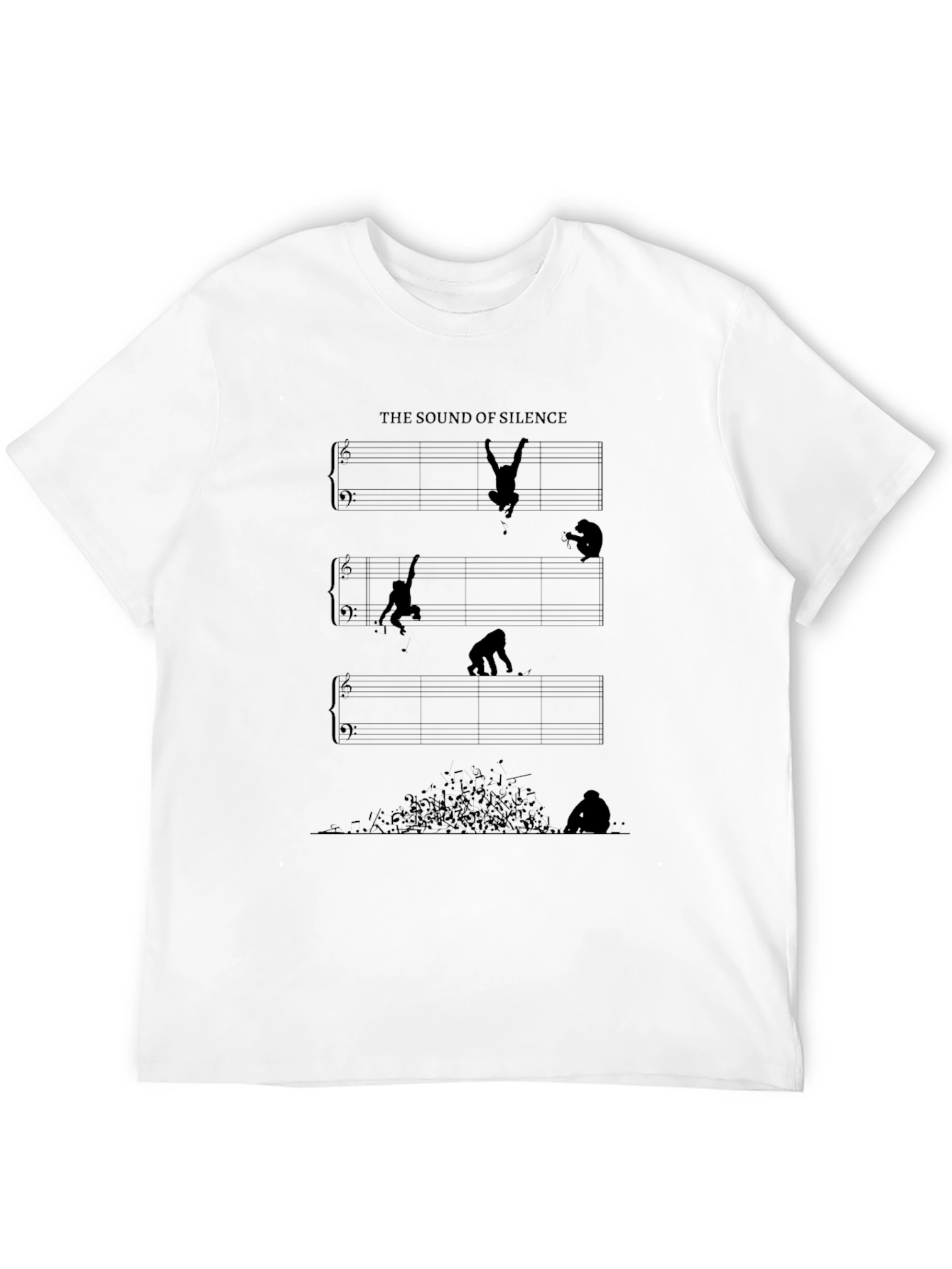 Sound of Silence Music Note Gorilla T-Shirt