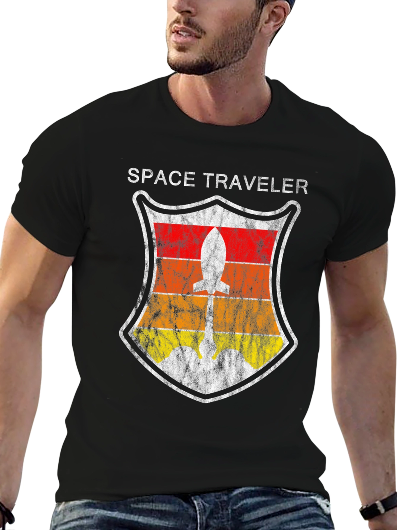 Space Traveler Retro Rocket T-Shirt