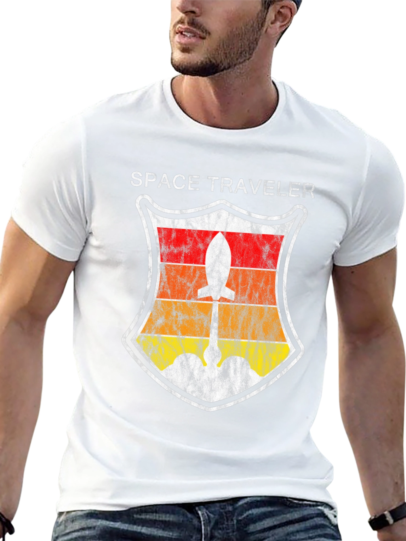 Space Traveler Retro Rocket T-Shirt