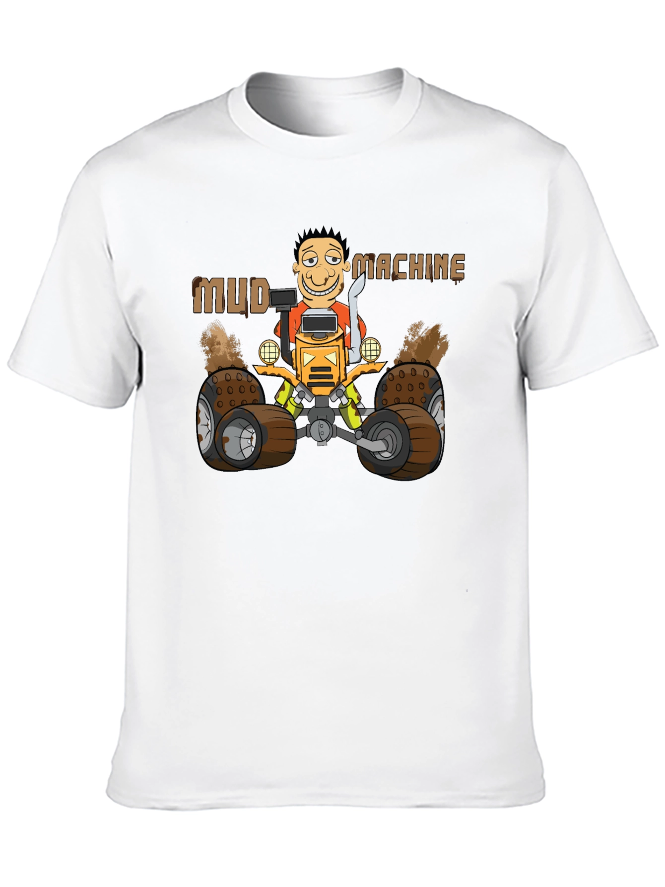 Mud Machine Cartoon Graphic Black T-Shirt