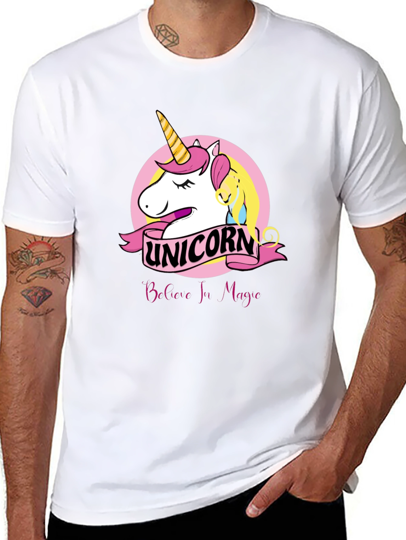 Unicorn Believe In Magic Black T-Shirt