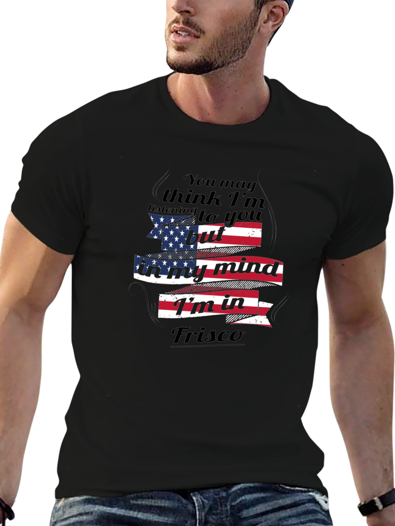 Frisco Mind USA Flag Mens T-Shirt