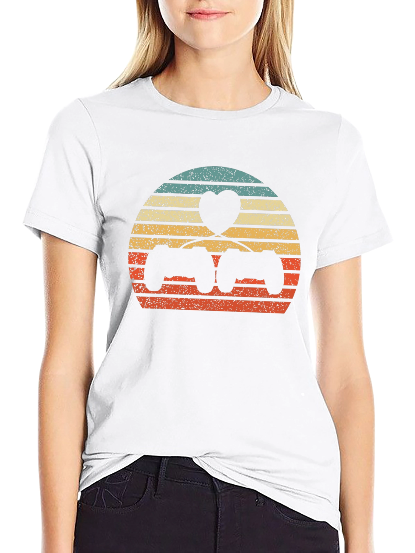 Gamer Love T-Shirt - Retro Gaming Heart Design