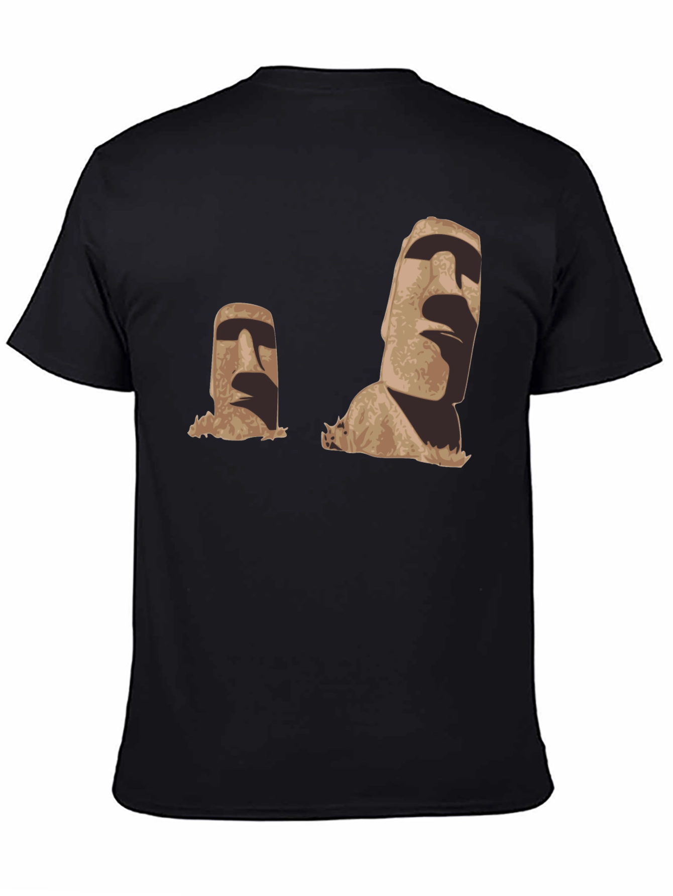 Moai Head Graphic Black T-Shirt
