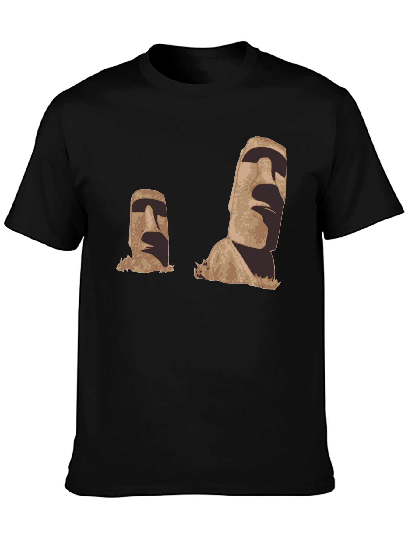 Moai Head Graphic Black T-Shirt