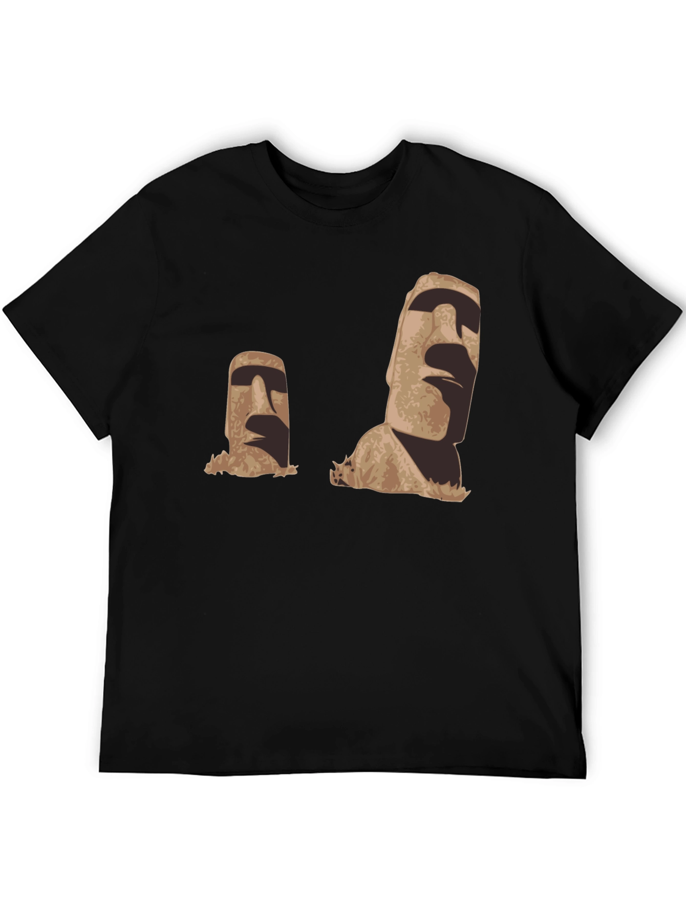 Moai Head Graphic Black T-Shirt