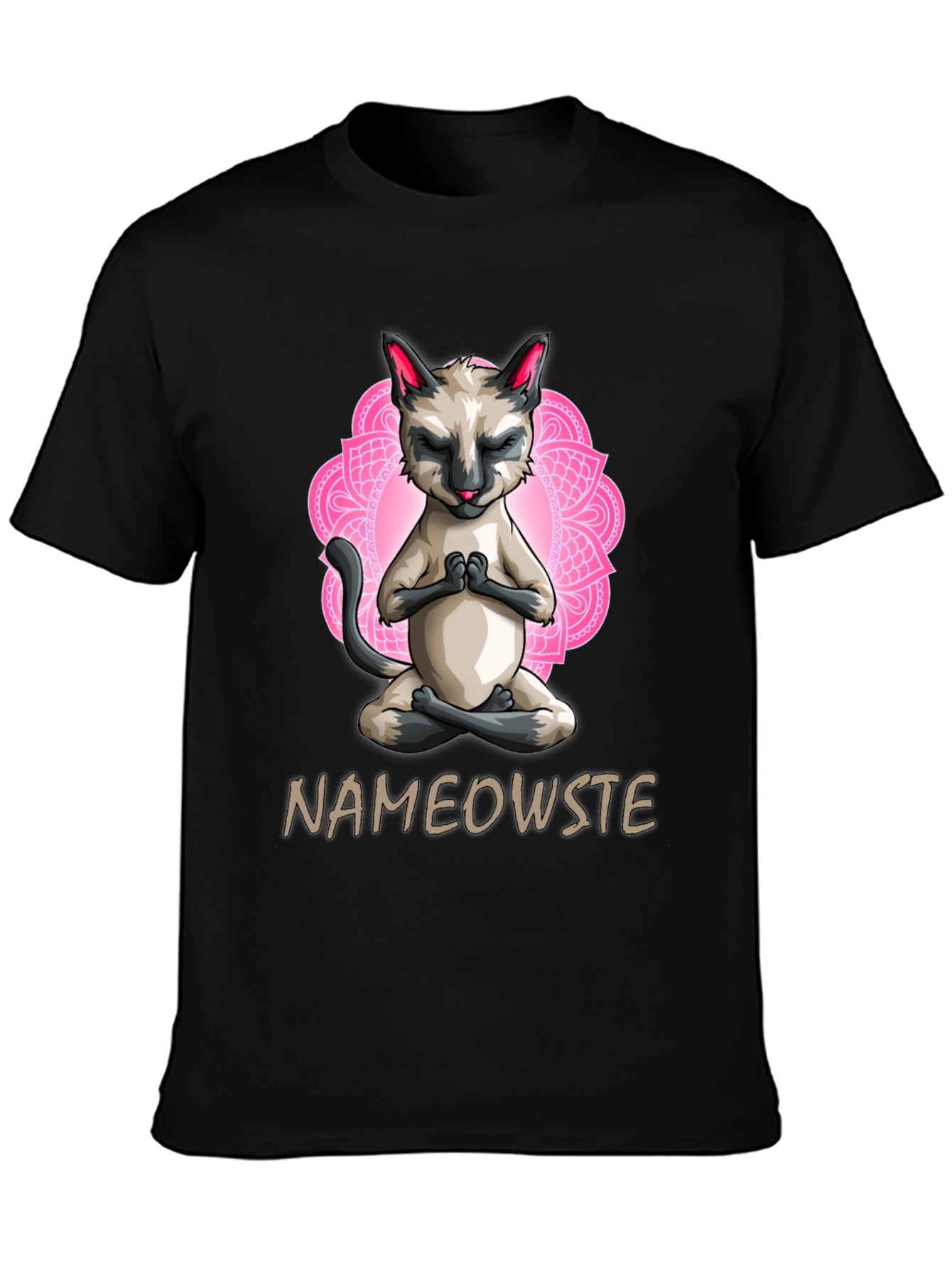 Nameowste Cat Yoga T-Shirt - Meditating Feline Design