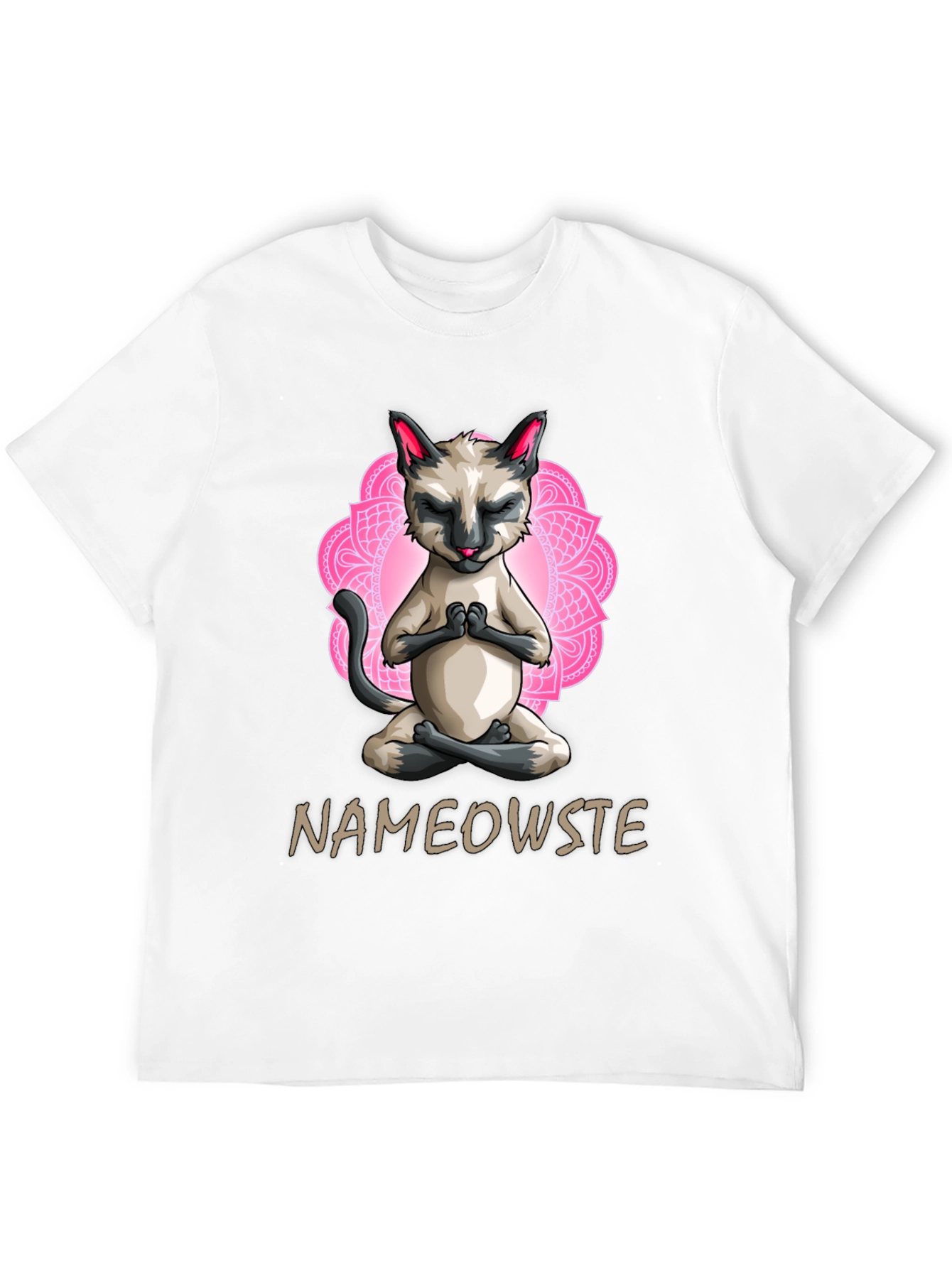 Nameowste Cat Yoga T-Shirt - Meditating Feline Design