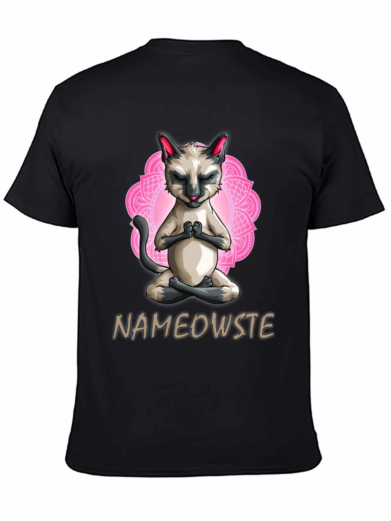 Nameowste Cat Yoga T-Shirt - Meditating Feline Design