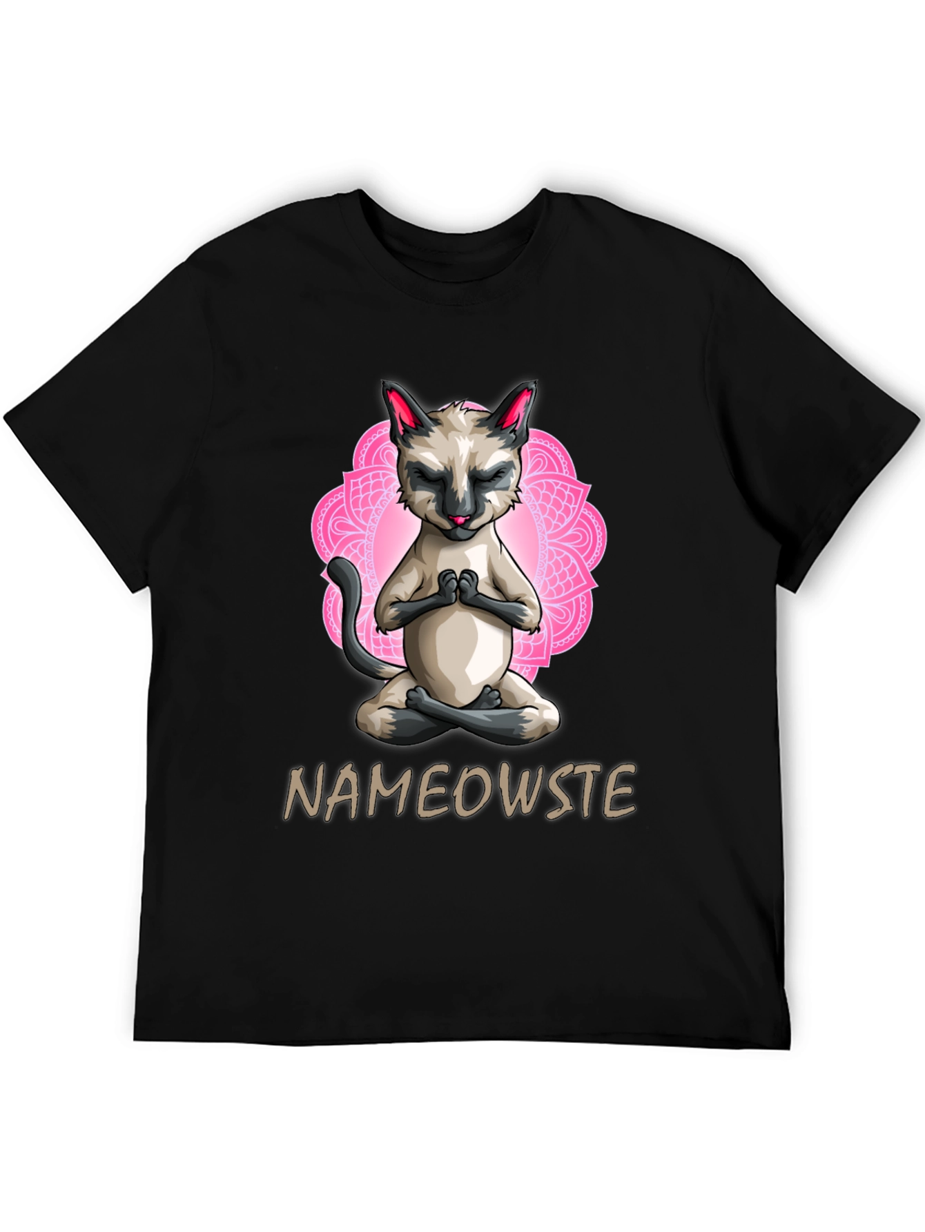 Nameowste Cat Yoga T-Shirt - Meditating Feline Design