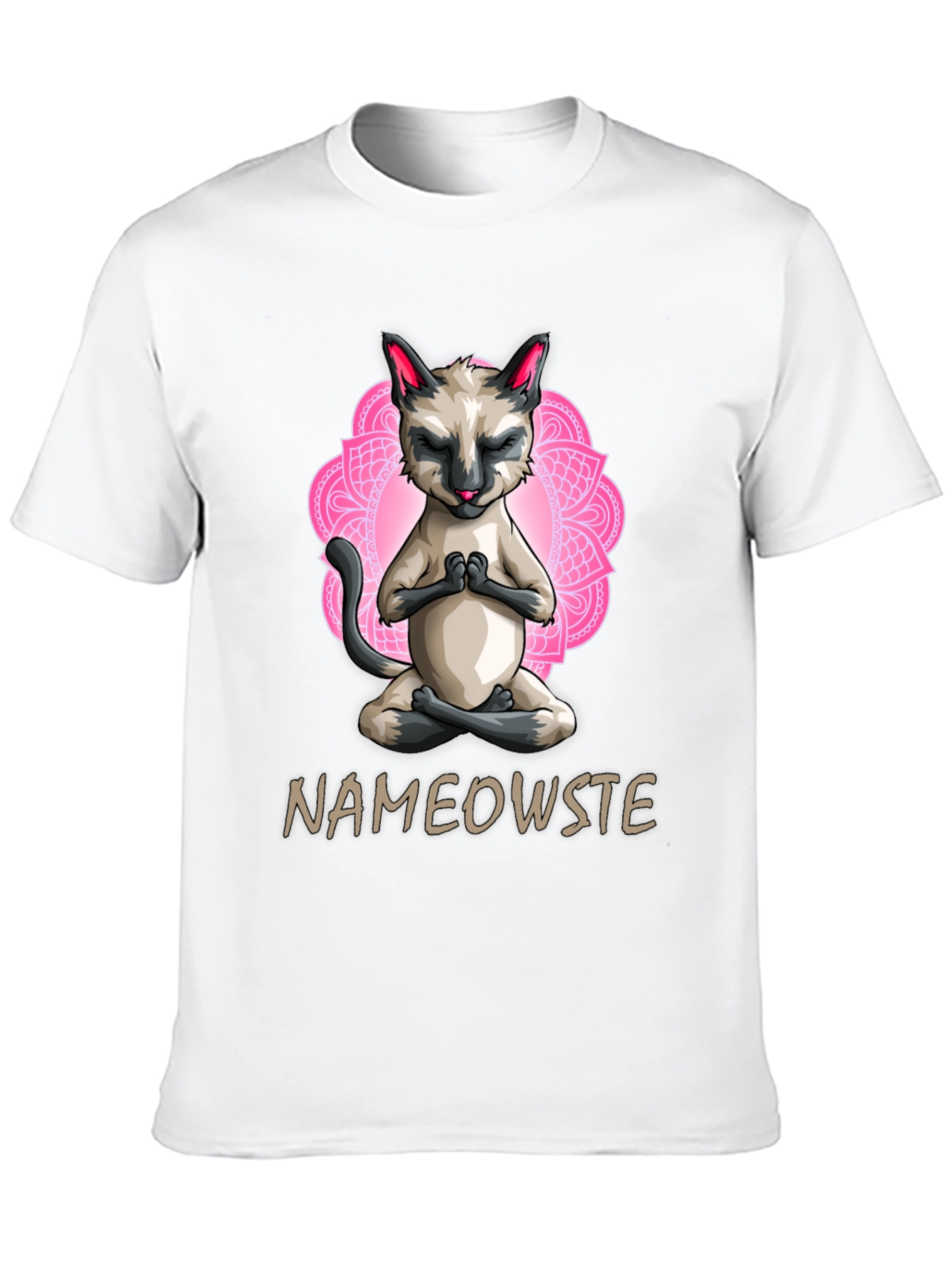 Nameowste Cat Yoga T-Shirt - Meditating Feline Design