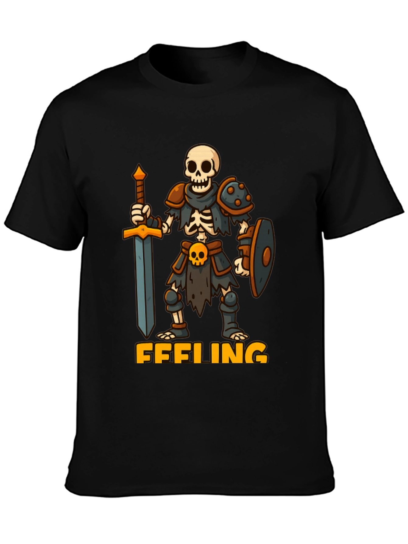 Skeleton Warrior Black T-Shirt - FFFEELING