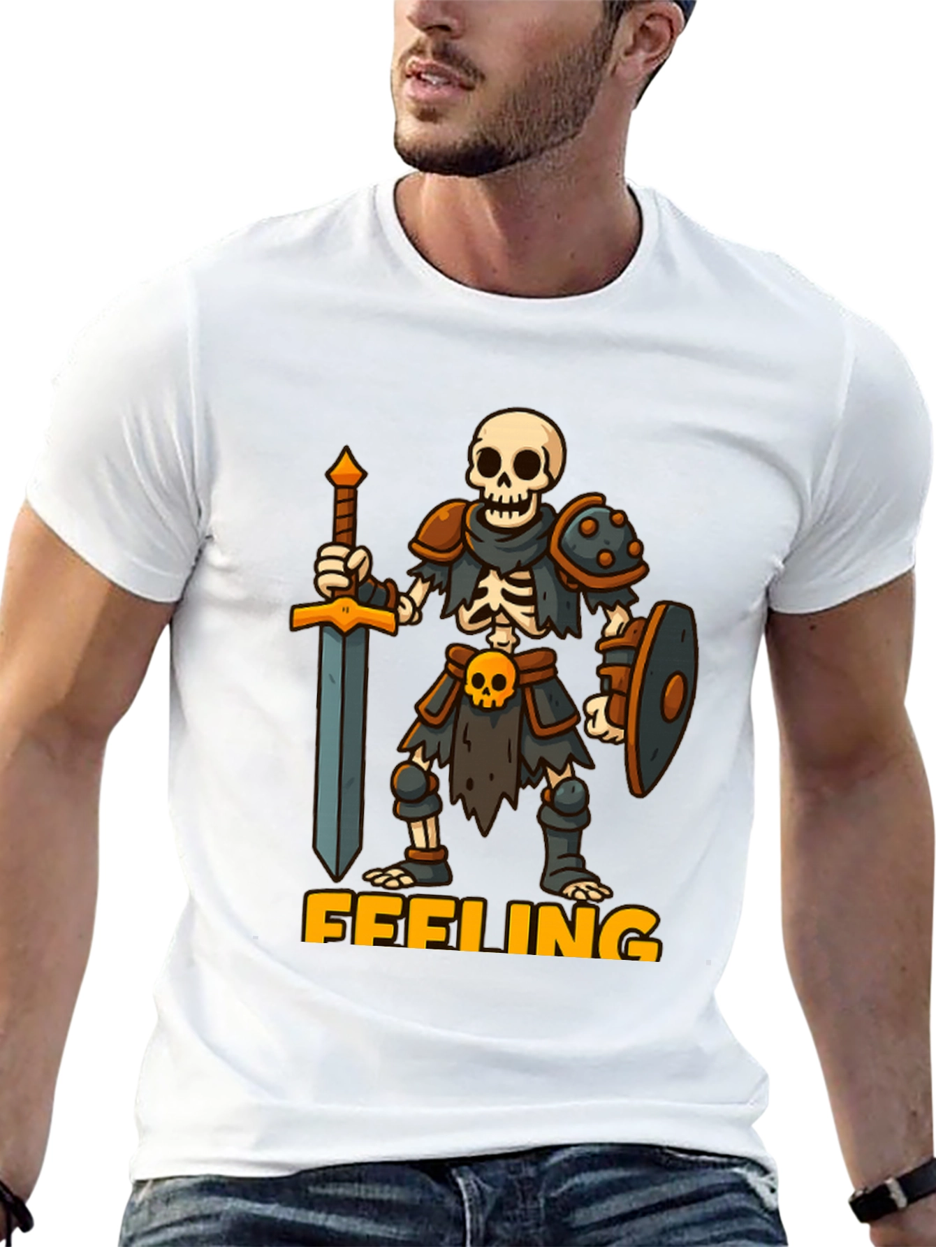 Skeleton Warrior Black T-Shirt - FFFEELING