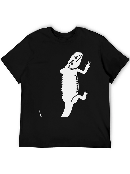 Bearded Dragon Graphic Tee - Black Cotton T-Shirt