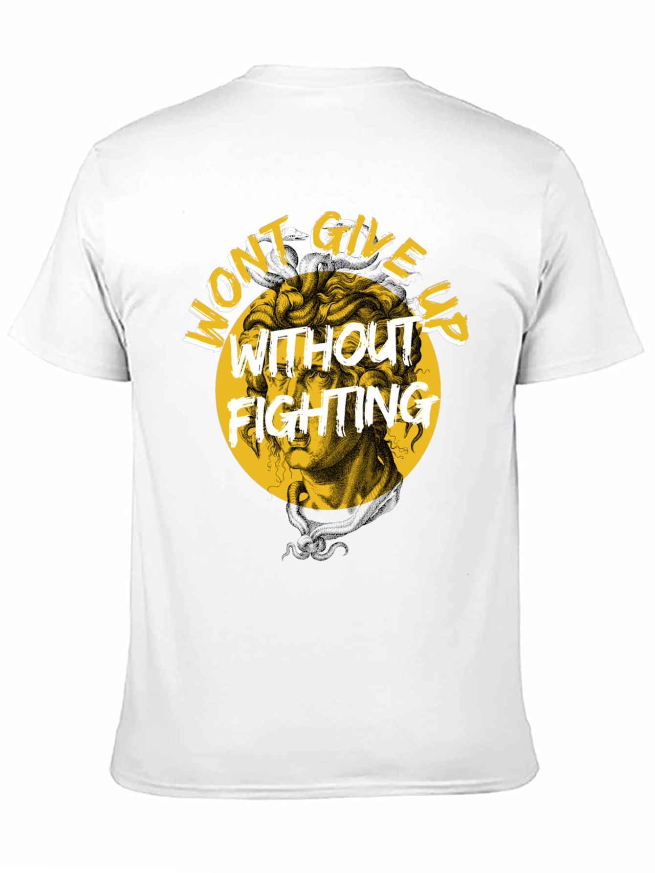 Wont Give Up Fighting Black Graphic Tee