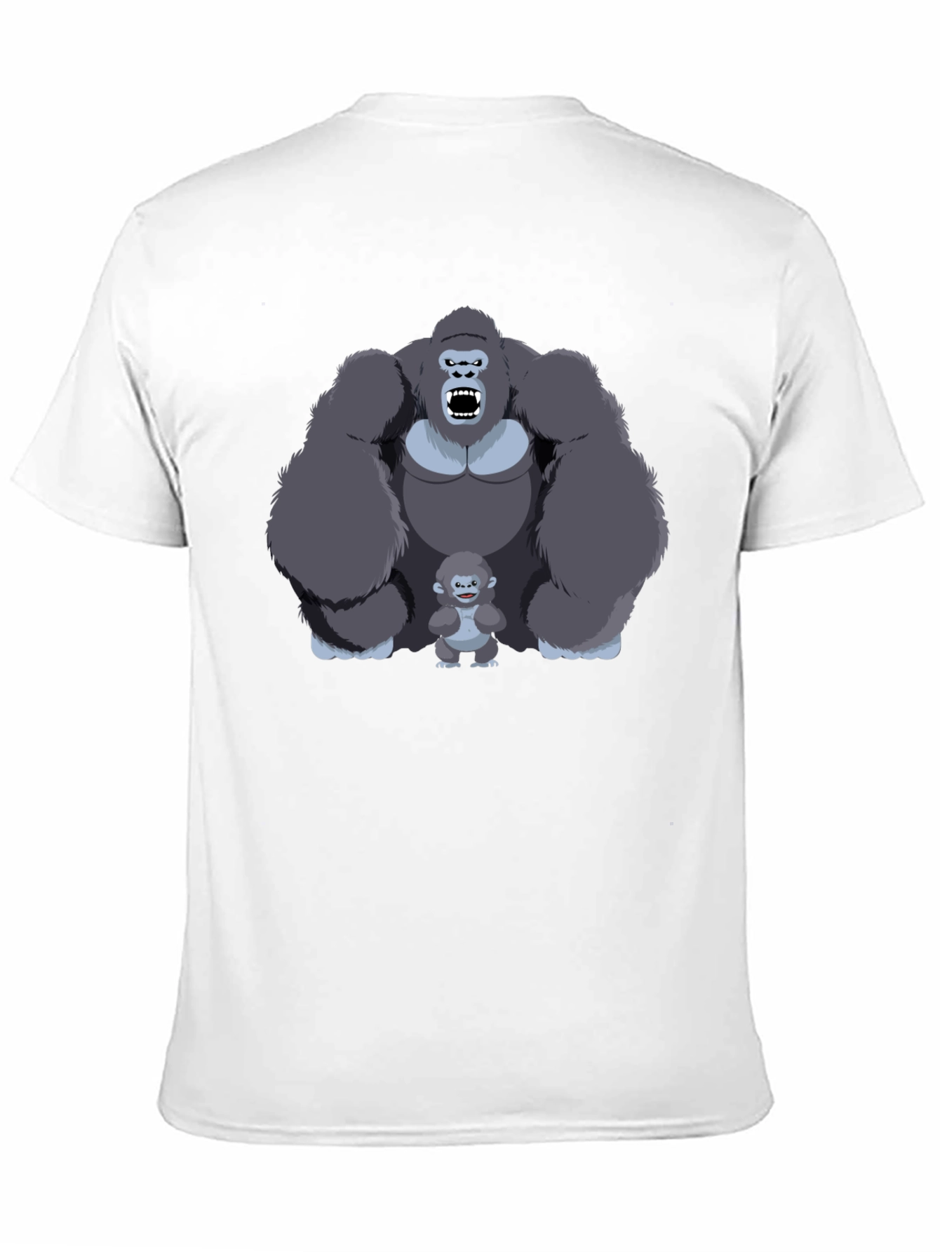 Gorilla Family Graphic Print T-Shirt