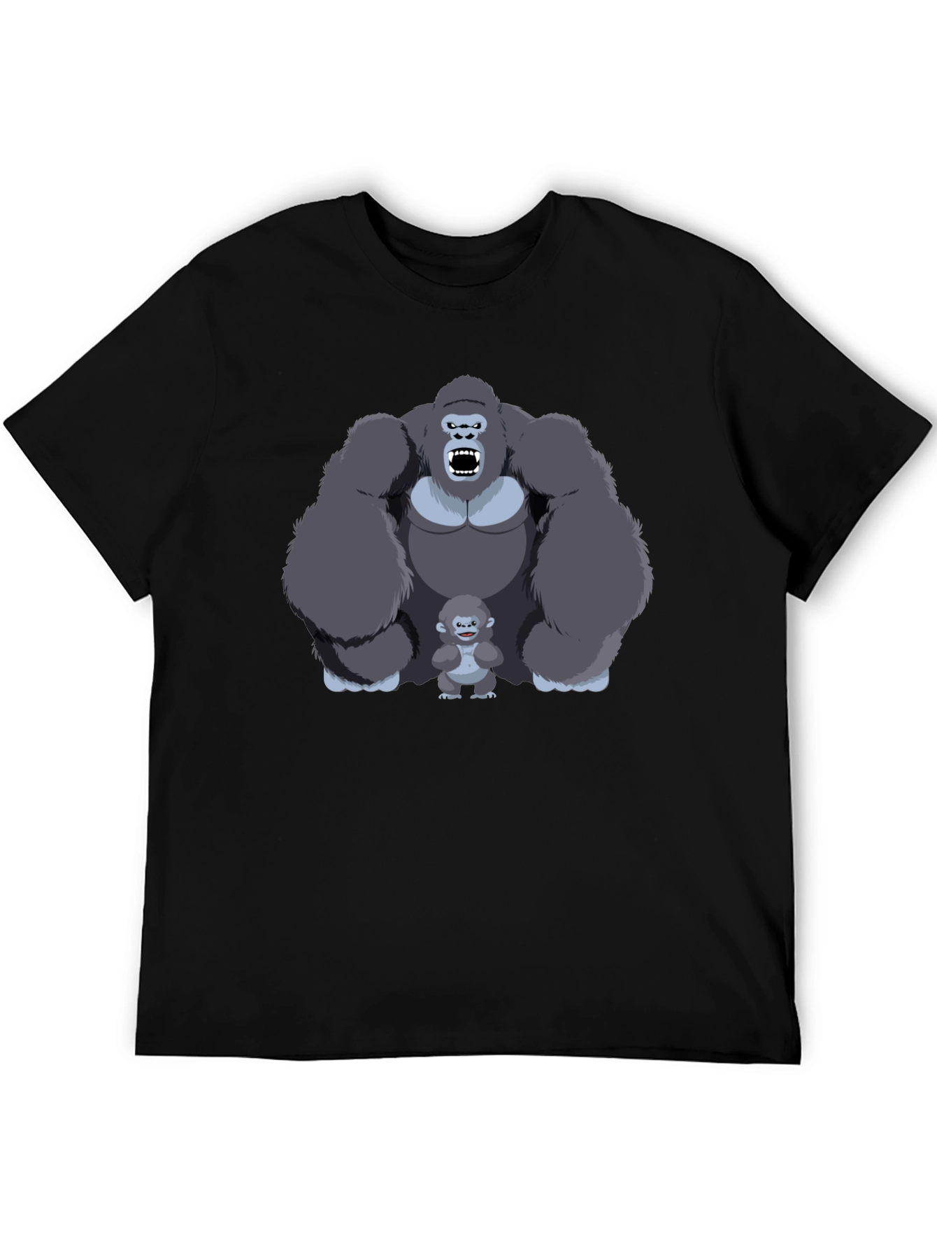 Gorilla Family Graphic Print T-Shirt