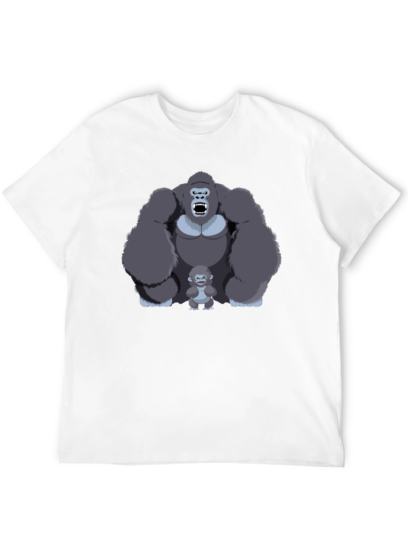Gorilla Family Graphic Print T-Shirt