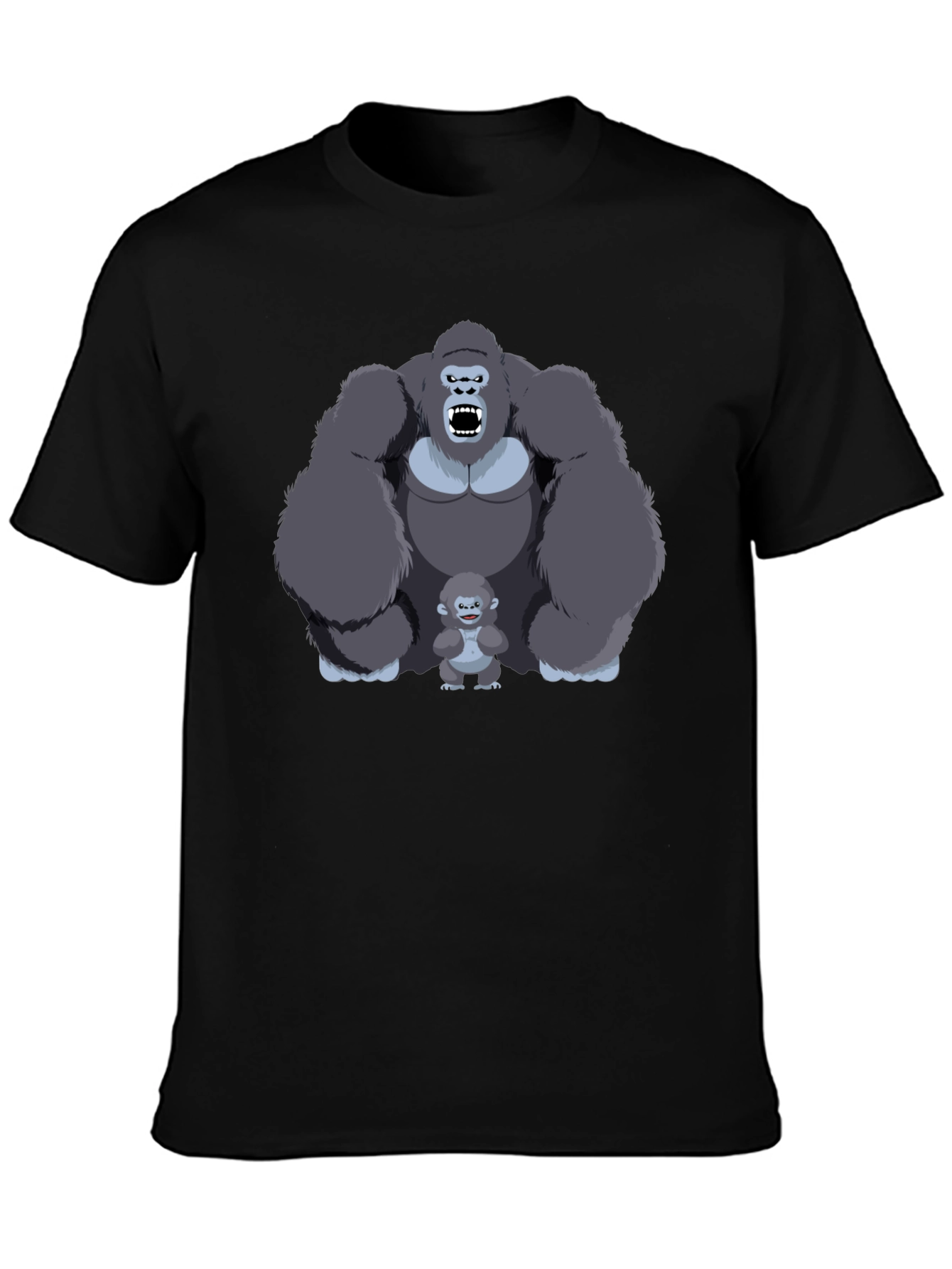 Gorilla Family Graphic Print T-Shirt