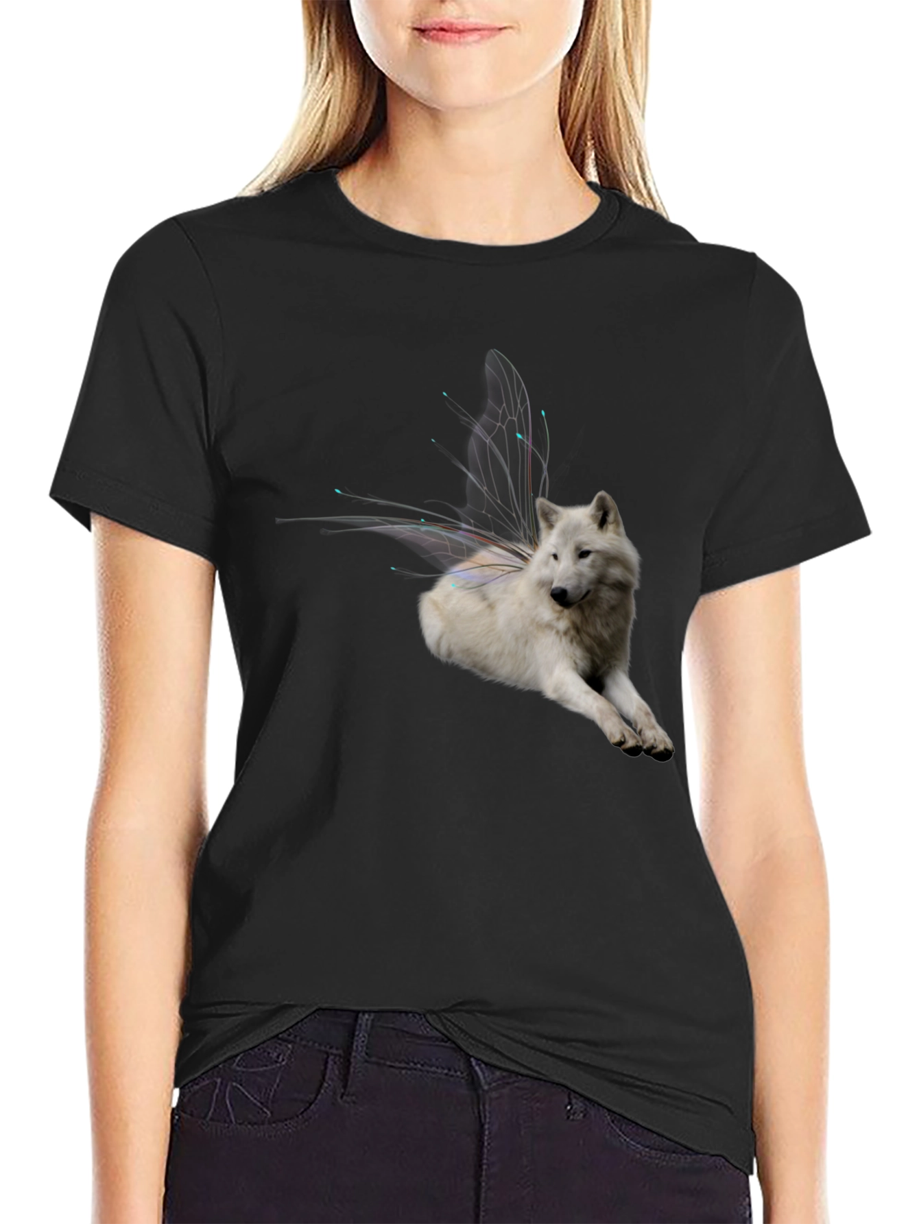 Wolf Fairy Wings Graphic Tee