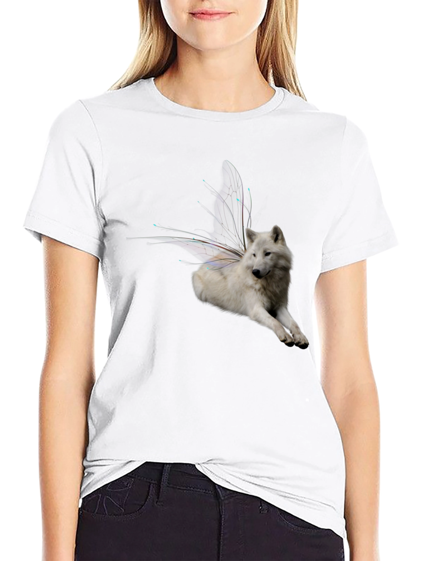 Wolf Fairy Wings Graphic Tee