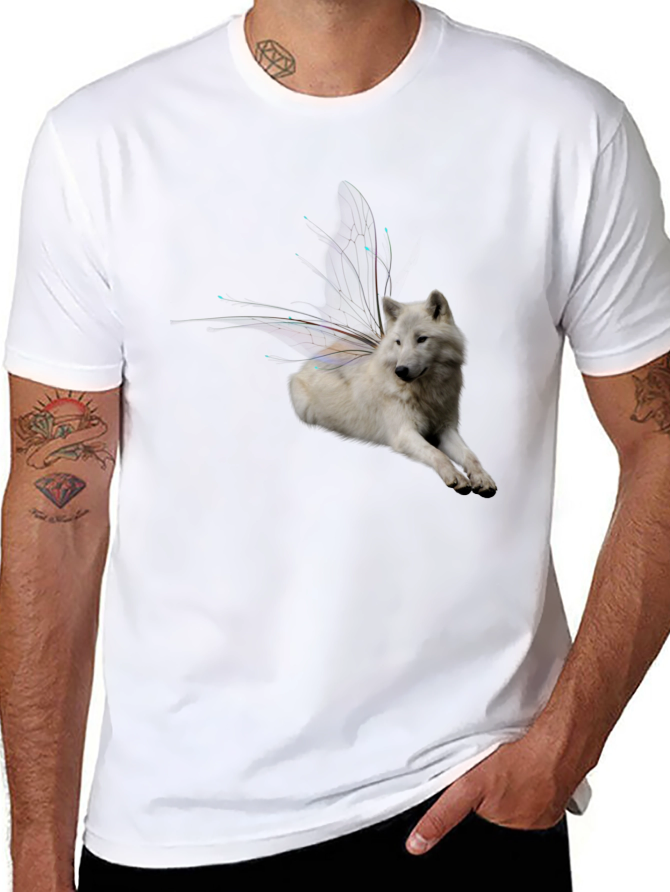 Wolf Fairy Wings Graphic Tee