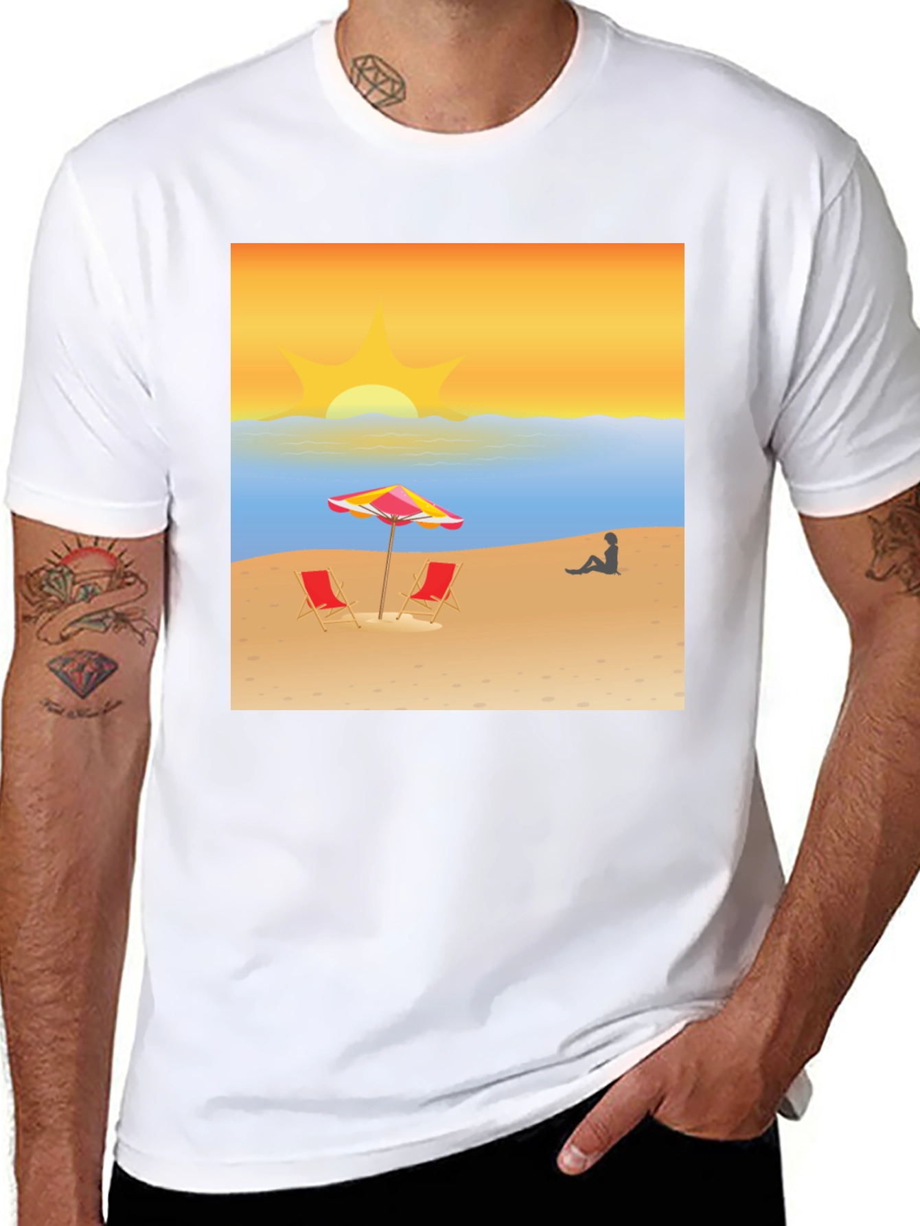 Beach Sunset Graphic T-Shirt