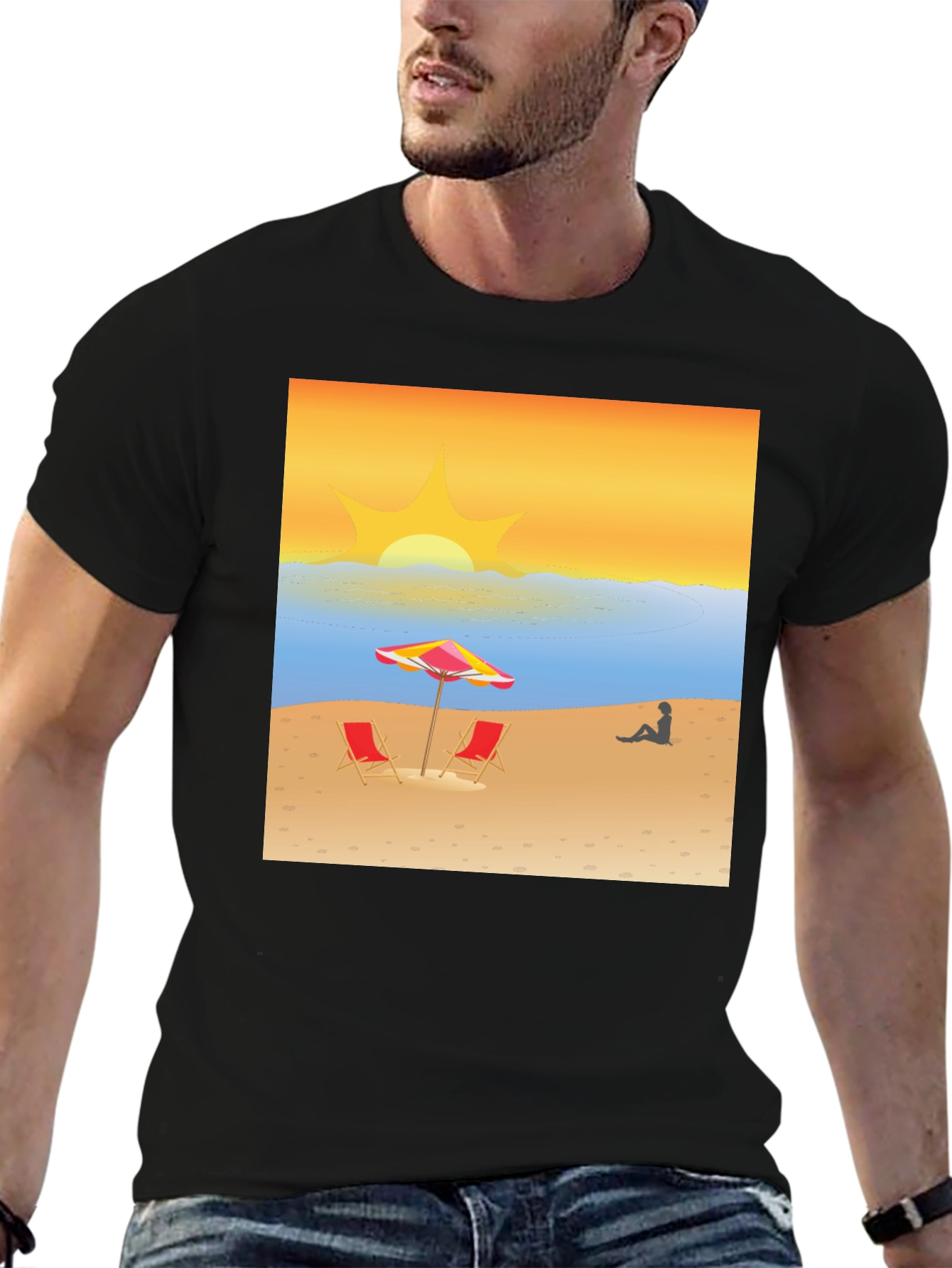 Beach Sunset Graphic T-Shirt