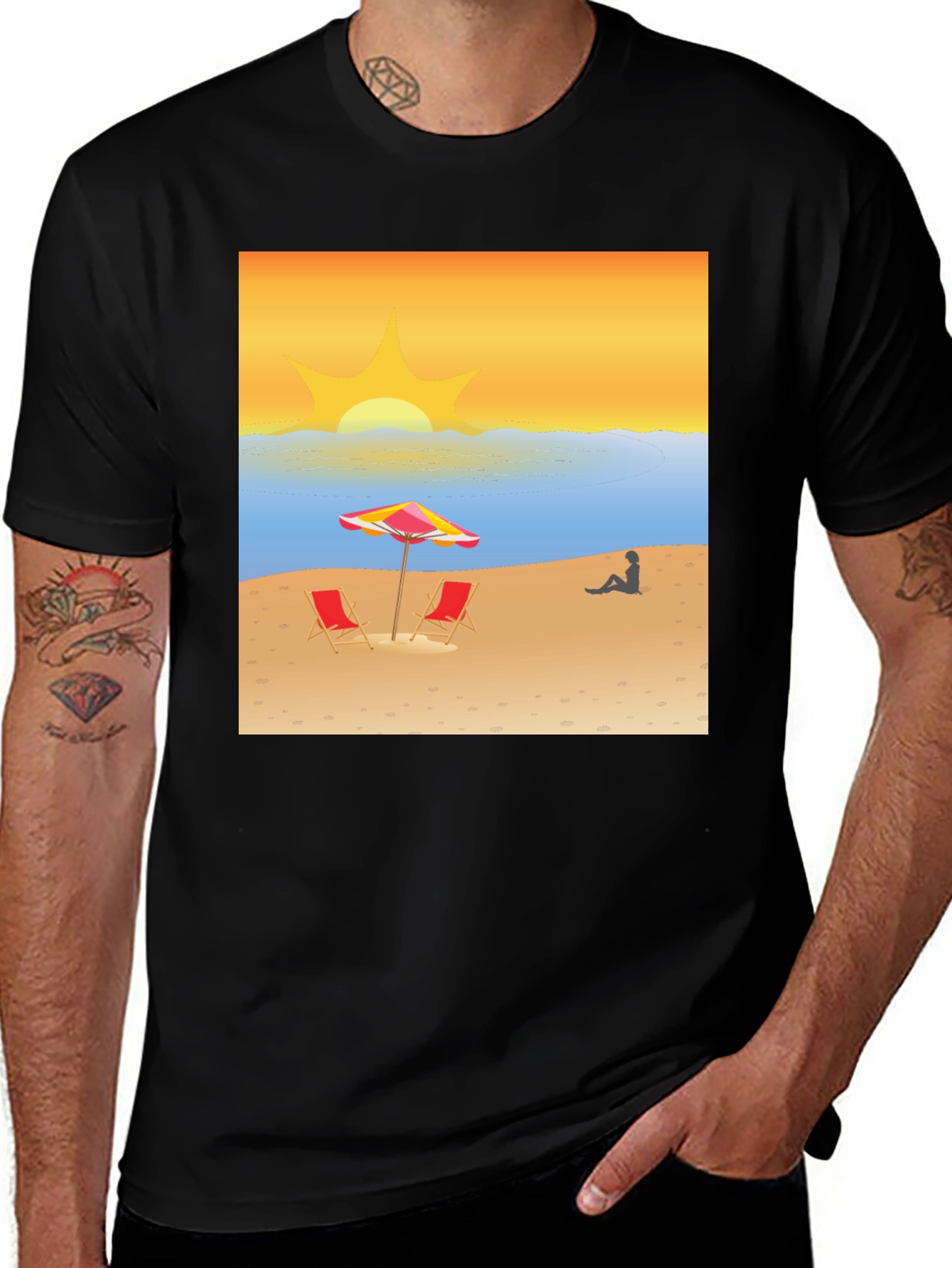 Beach Sunset Graphic T-Shirt