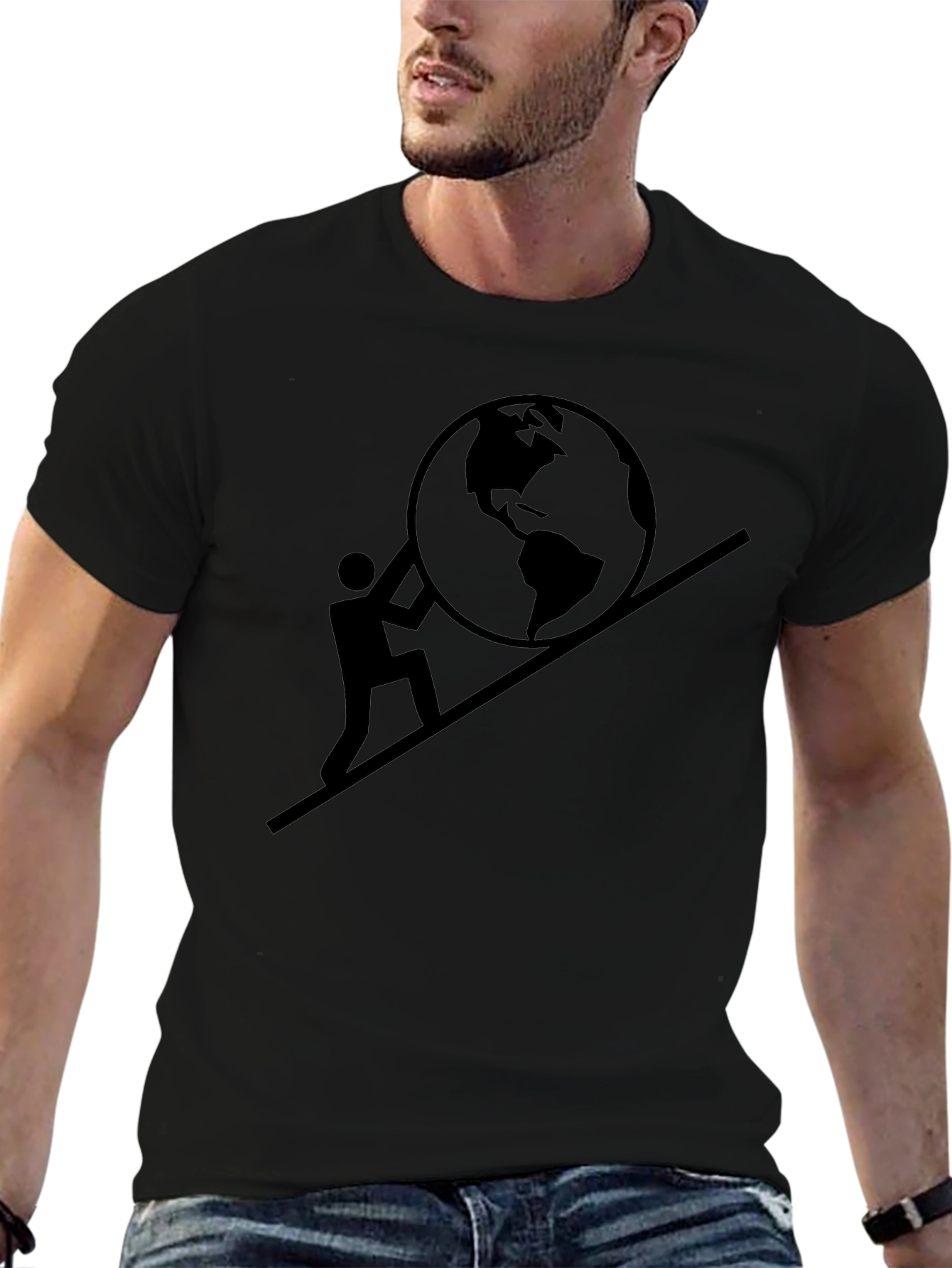 Black Earth Carrier Graphic Tee - Unique Design