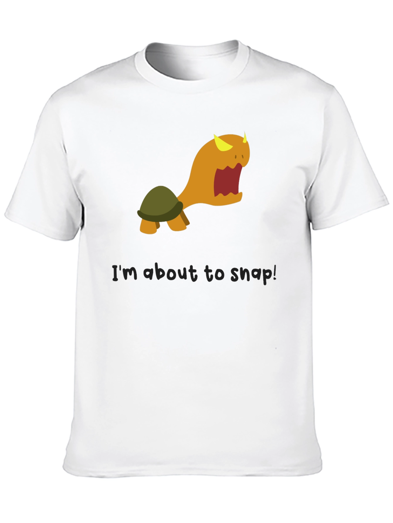 Snap Turtle Graphic Tee - Black Cotton T-Shirt