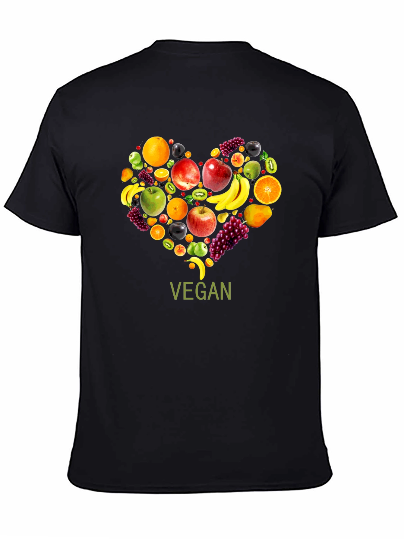 Vegan Fruit Heart Graphic T-Shirt