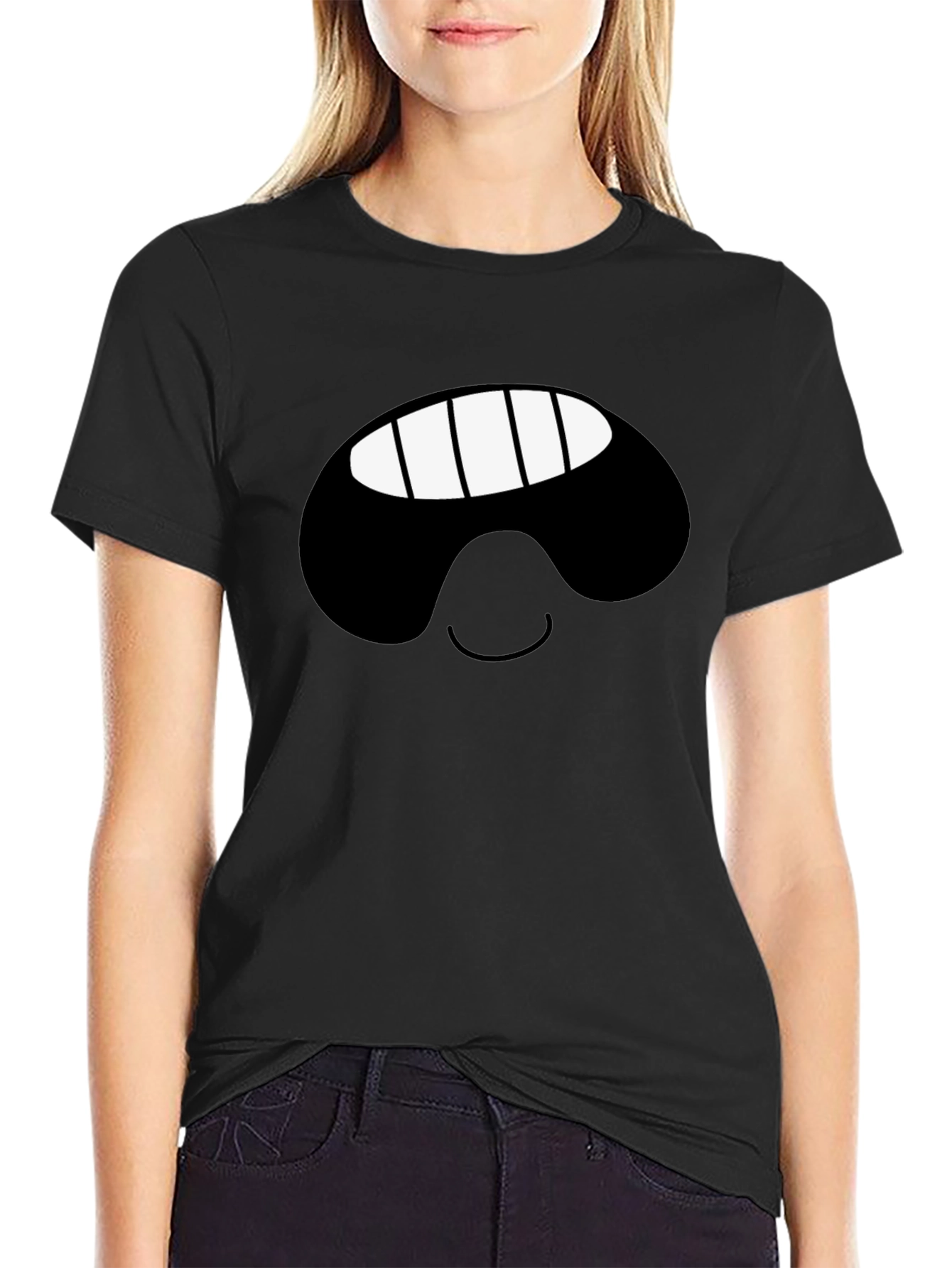 Smiling Face Black T-Shirt