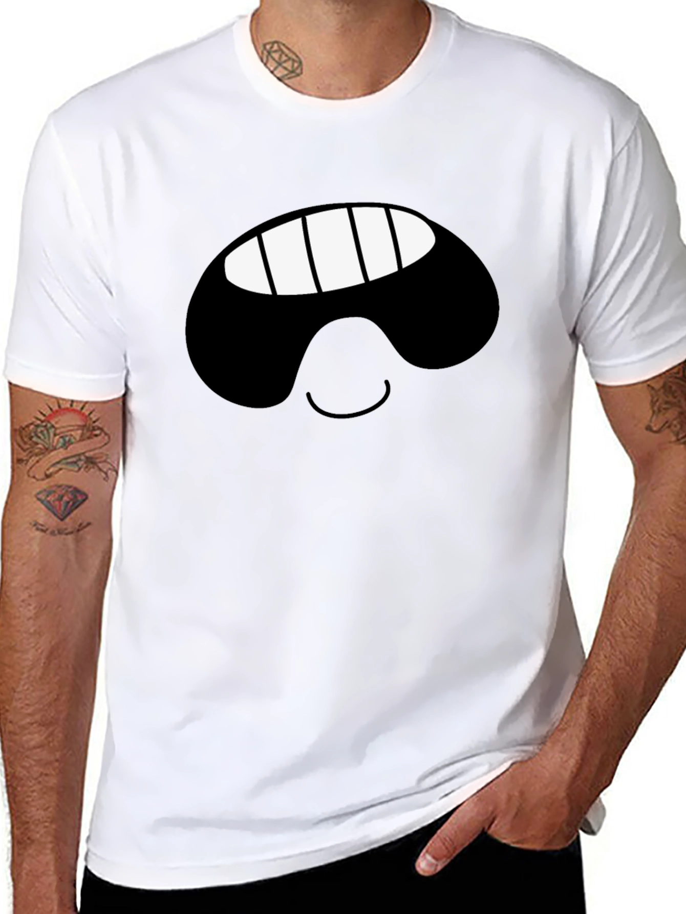 Smiling Face Black T-Shirt
