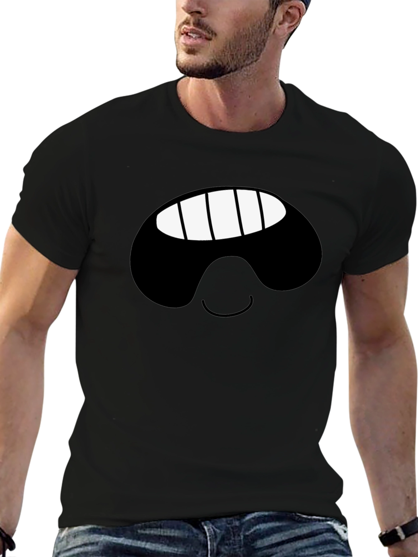 Smiling Face Black T-Shirt