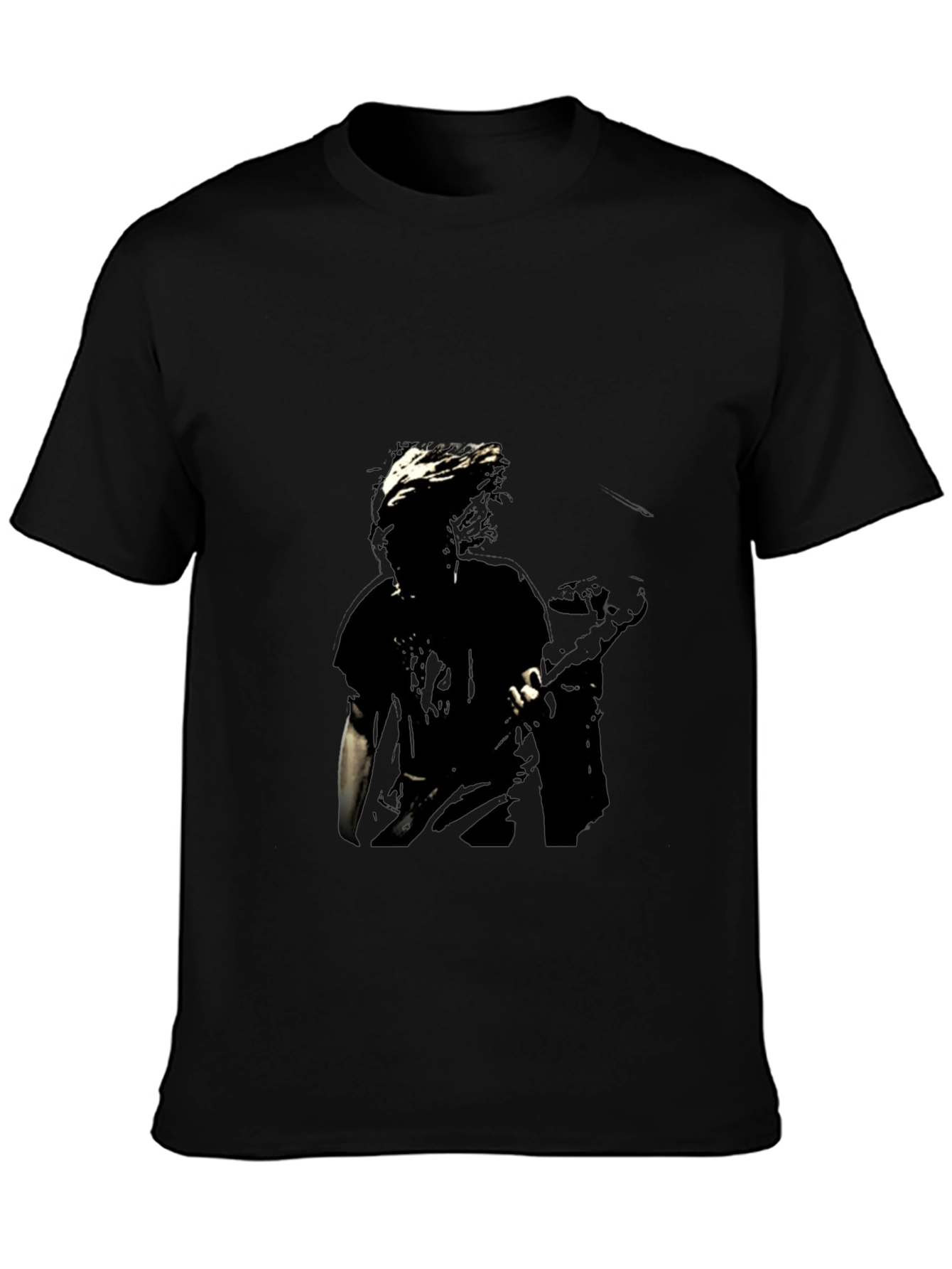 Unique Graphic Print Black Cotton T-Shirt