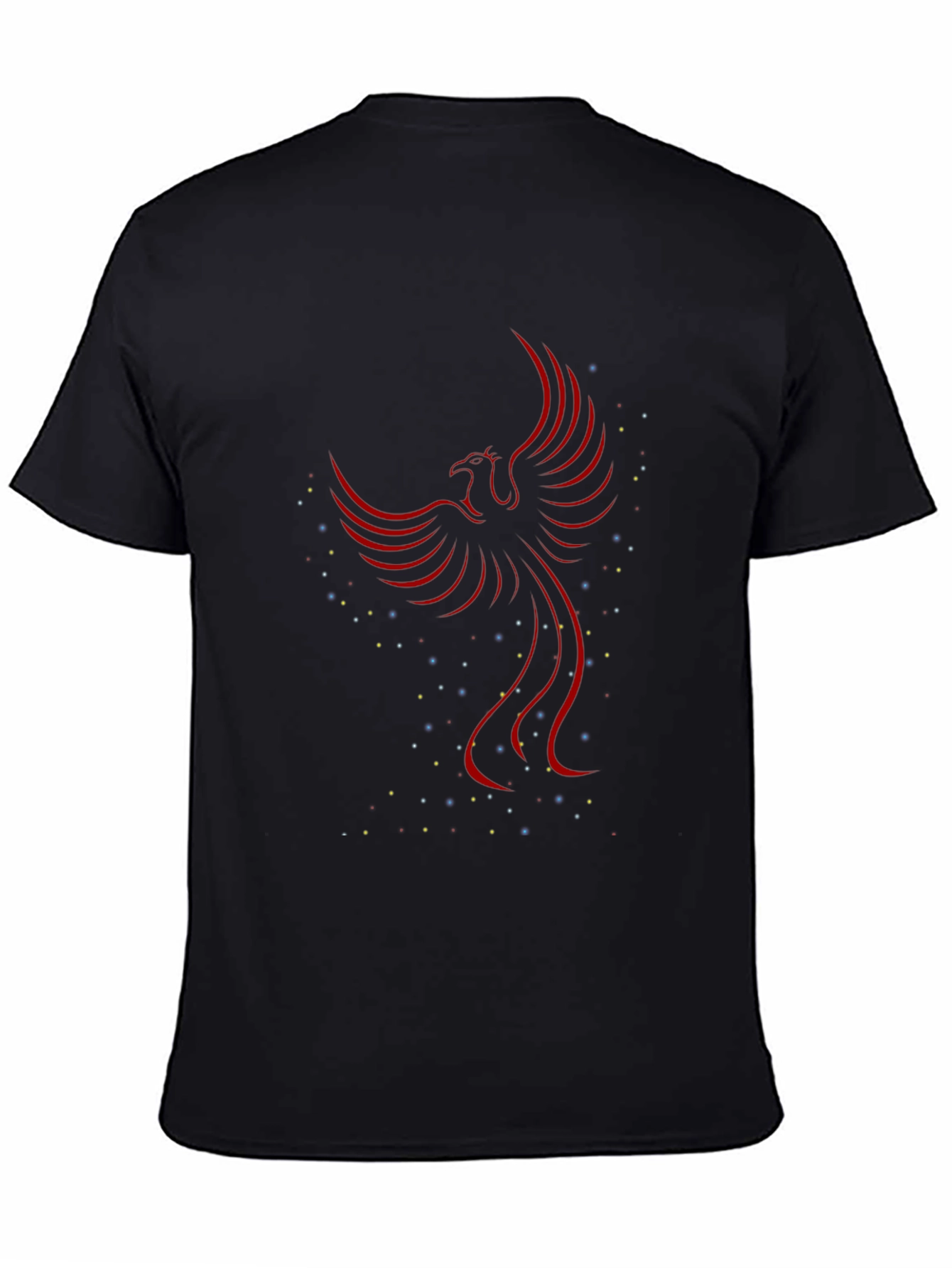Phoenix Graphic Print T-Shirt - Black