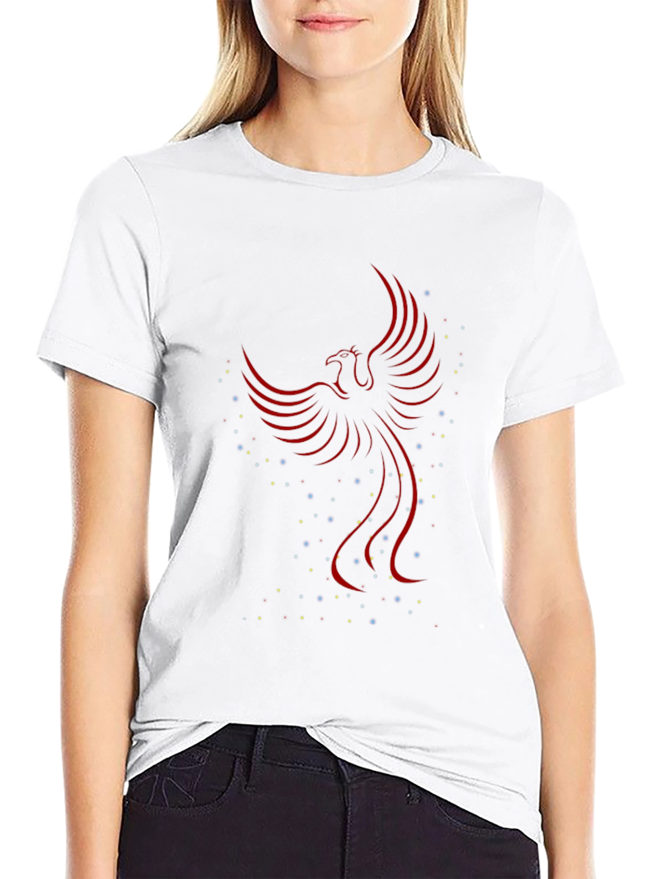 Phoenix Graphic Print T-Shirt - Black