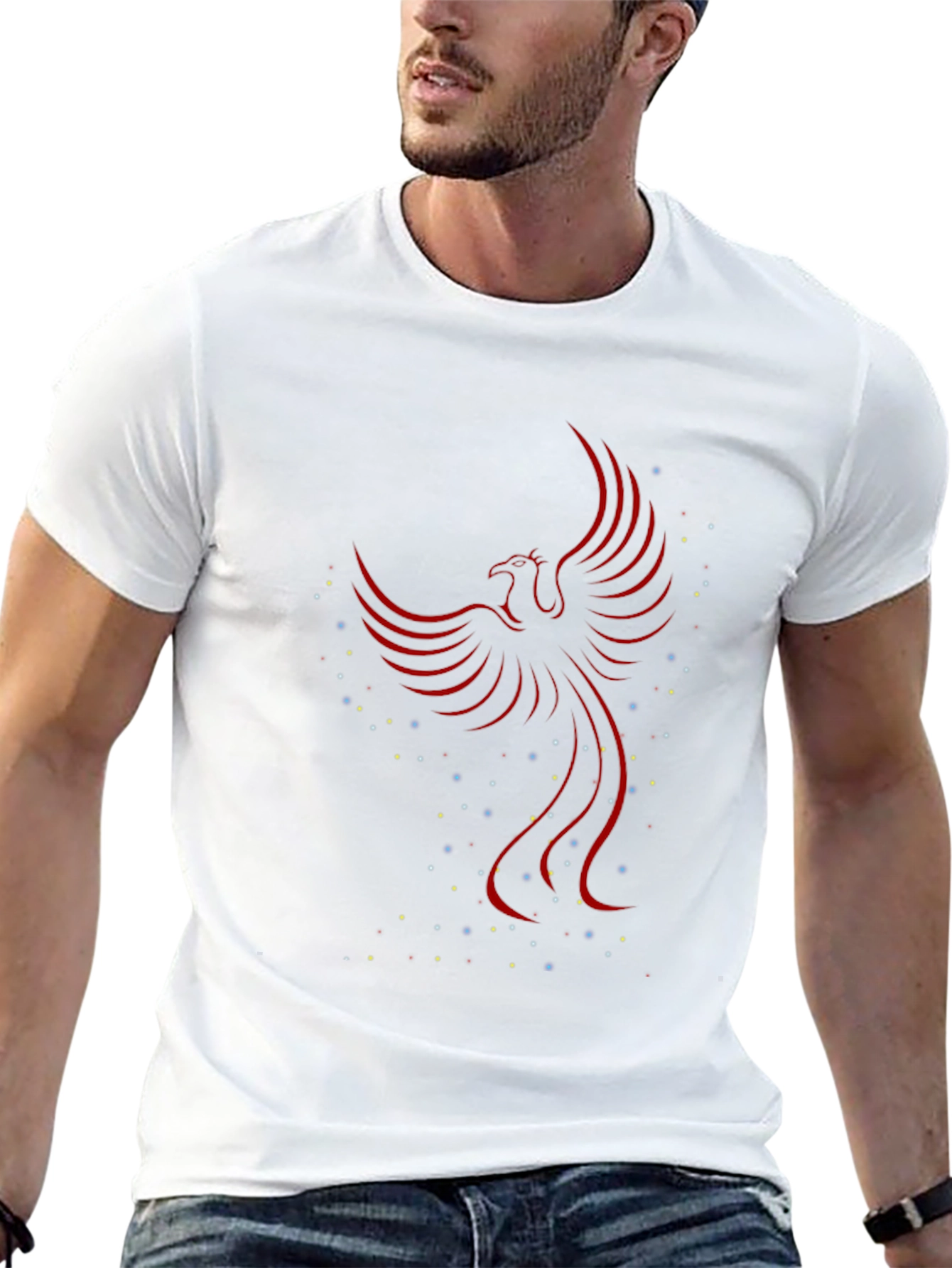 Phoenix Graphic Print T-Shirt - Black