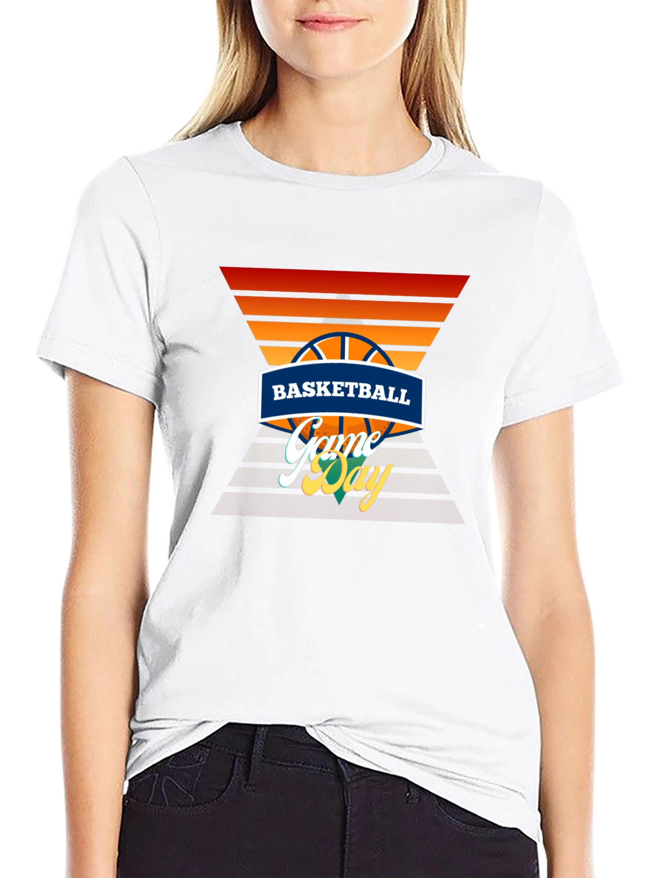 Basketball Game Day Graphic Tee - Black