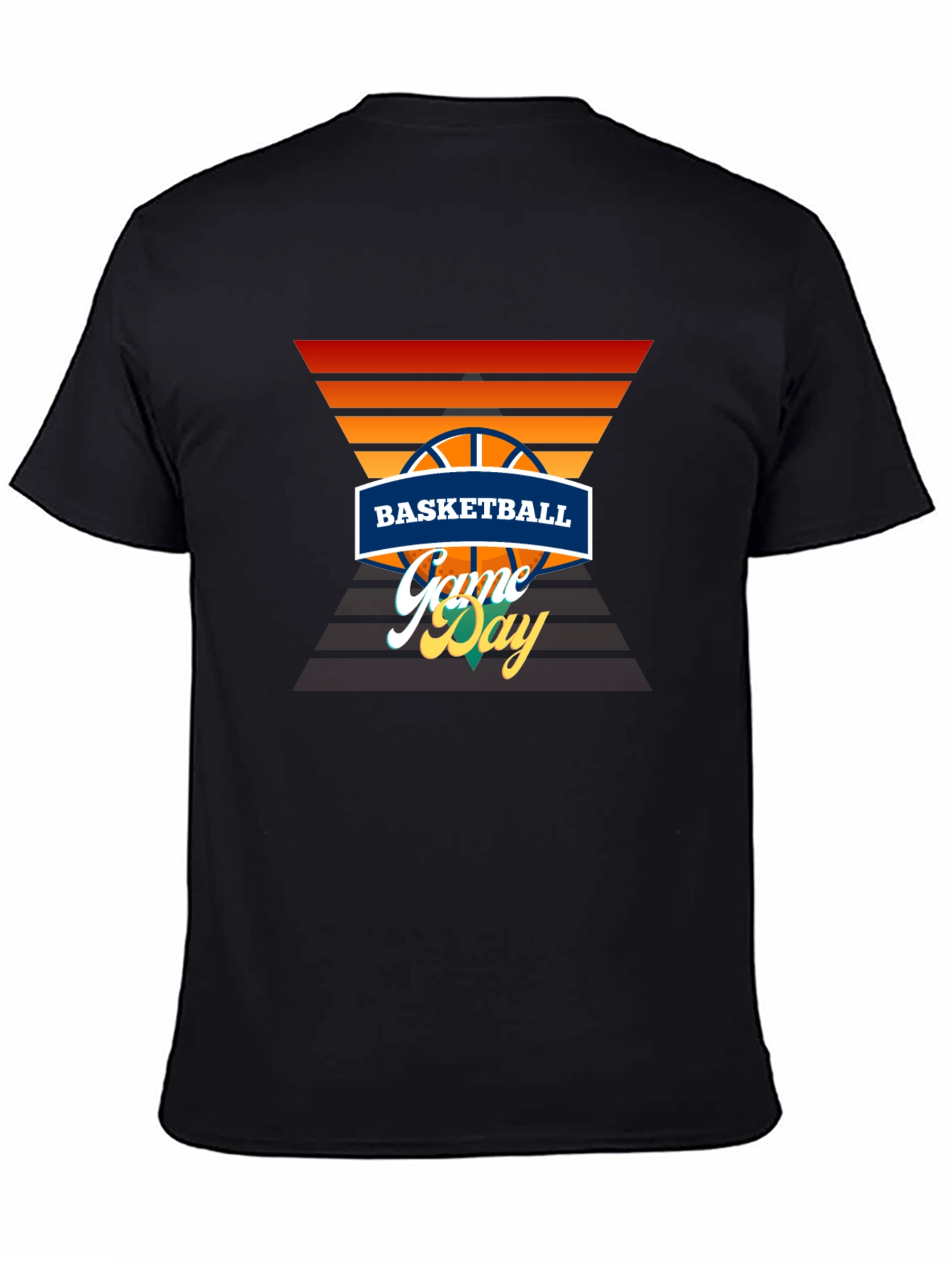 Basketball Game Day Graphic Tee - Black