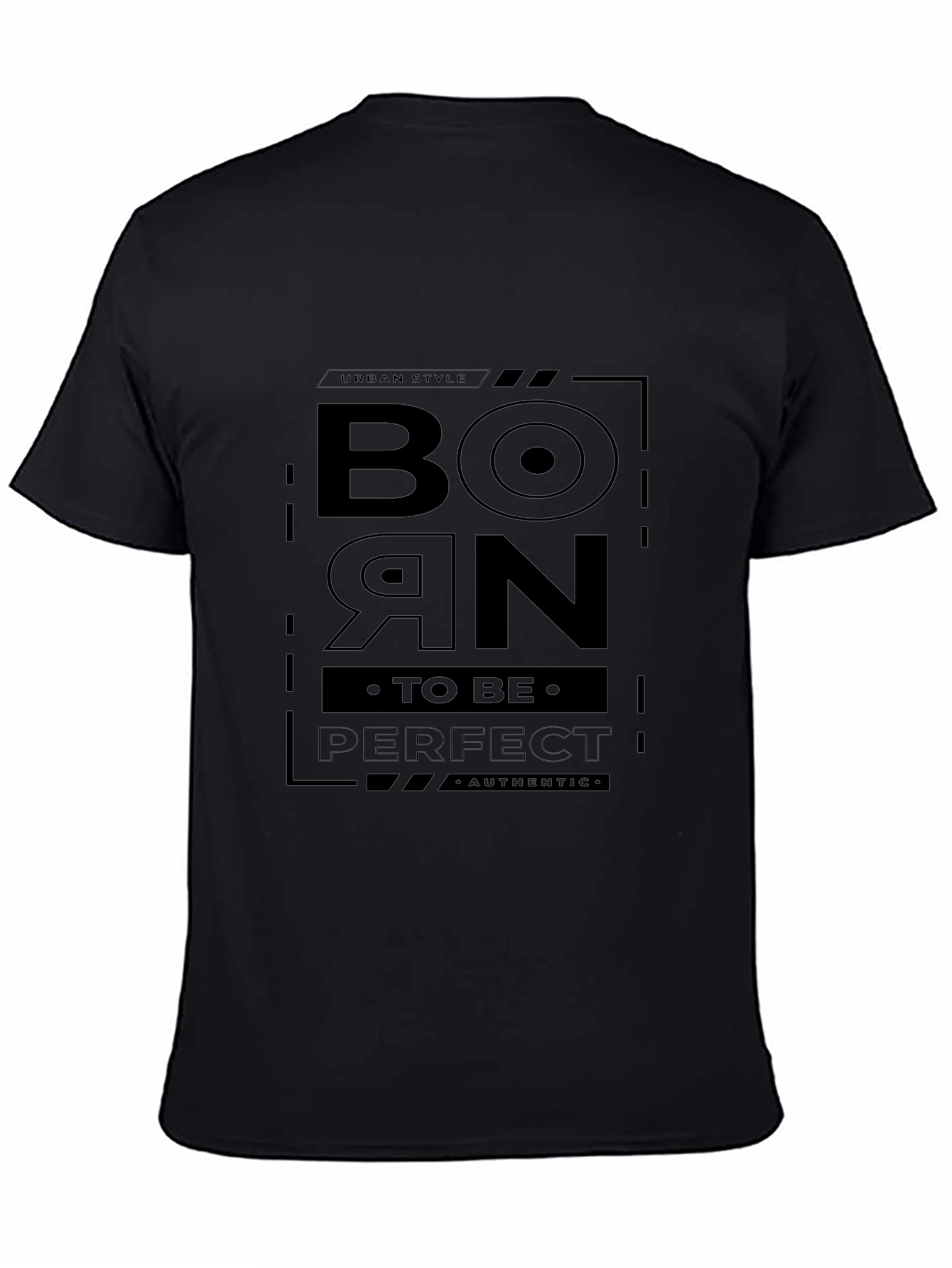 Born to be Perfect Black Graphic T-Shirt